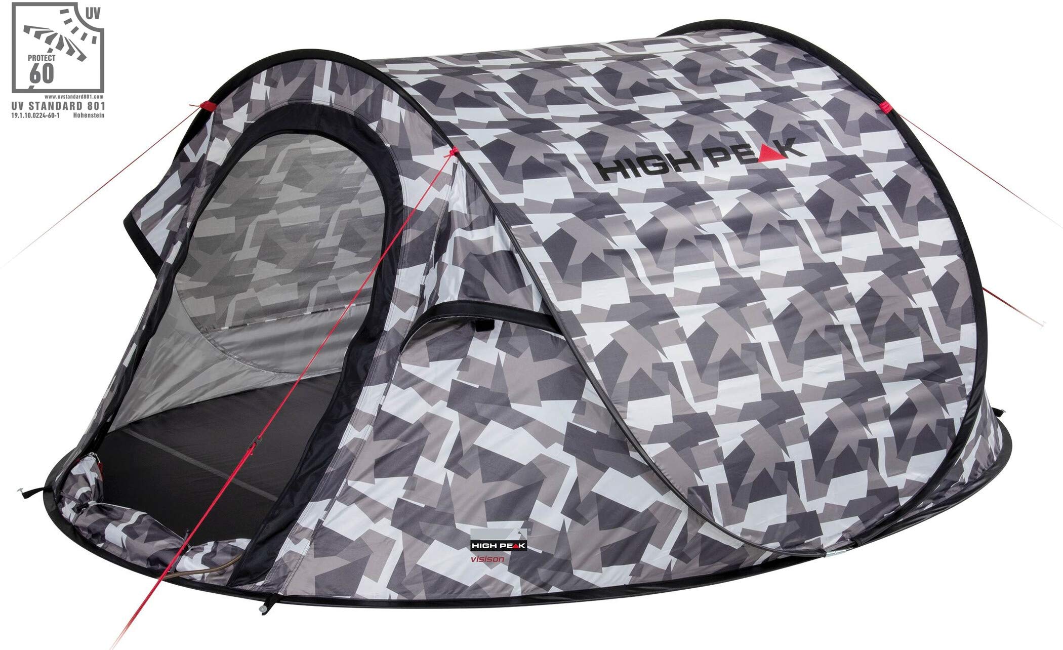 High Peak Vision 2 Pop Up Tent for 2 Person - Ultralight Instant Setup Camping Tent with 2000mm Waterproof, UV60 Sun Protection & Ventilation System - Perfect for Festivals, Backpacking, and Outdoor Adventures