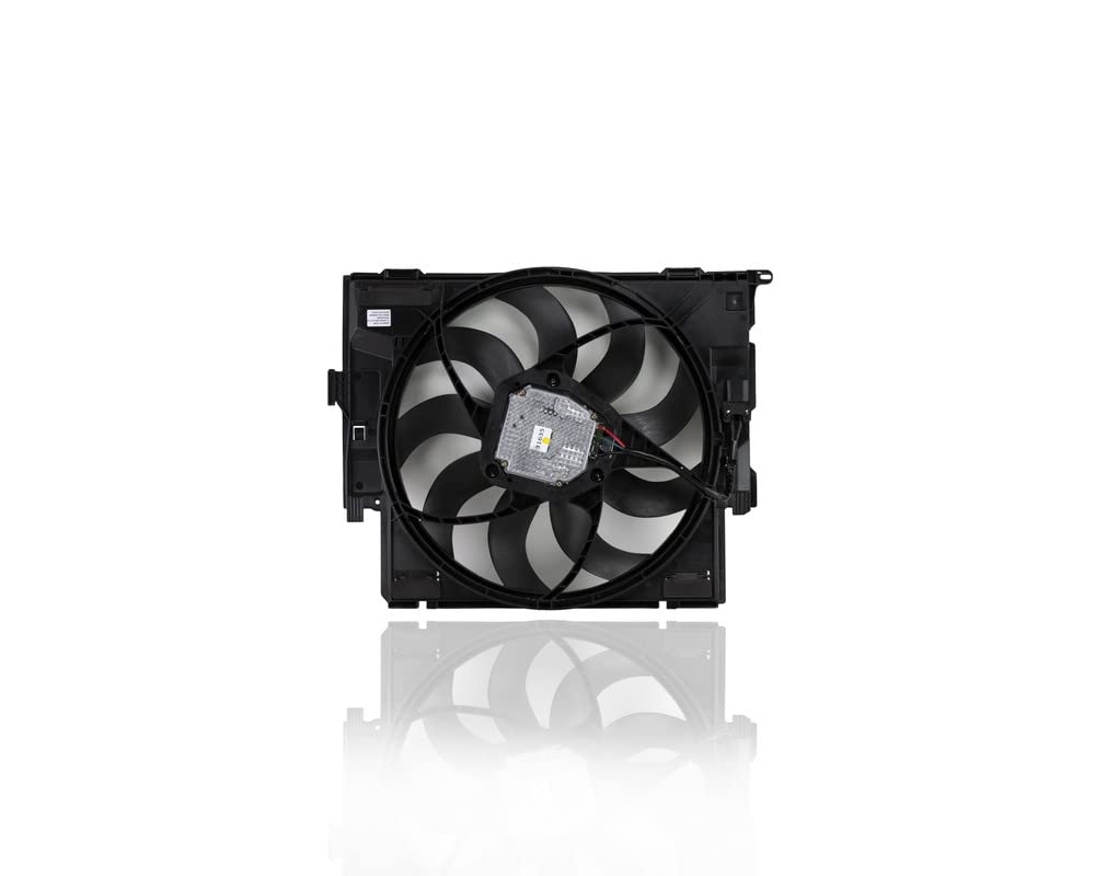 High-Performance Dual Radiator & Condenser Fan Assembly - Compatible with 2012-2018 BMW 320i, 2015 2-Series Convertible 2.0L Turbo, 2014-2016 2-Series (Non-SULEV & M-Sport) - Includes Module & Brushless Motor - OEM# 17428641963 - Perfect for Engine Cooling & AC System Maintenance