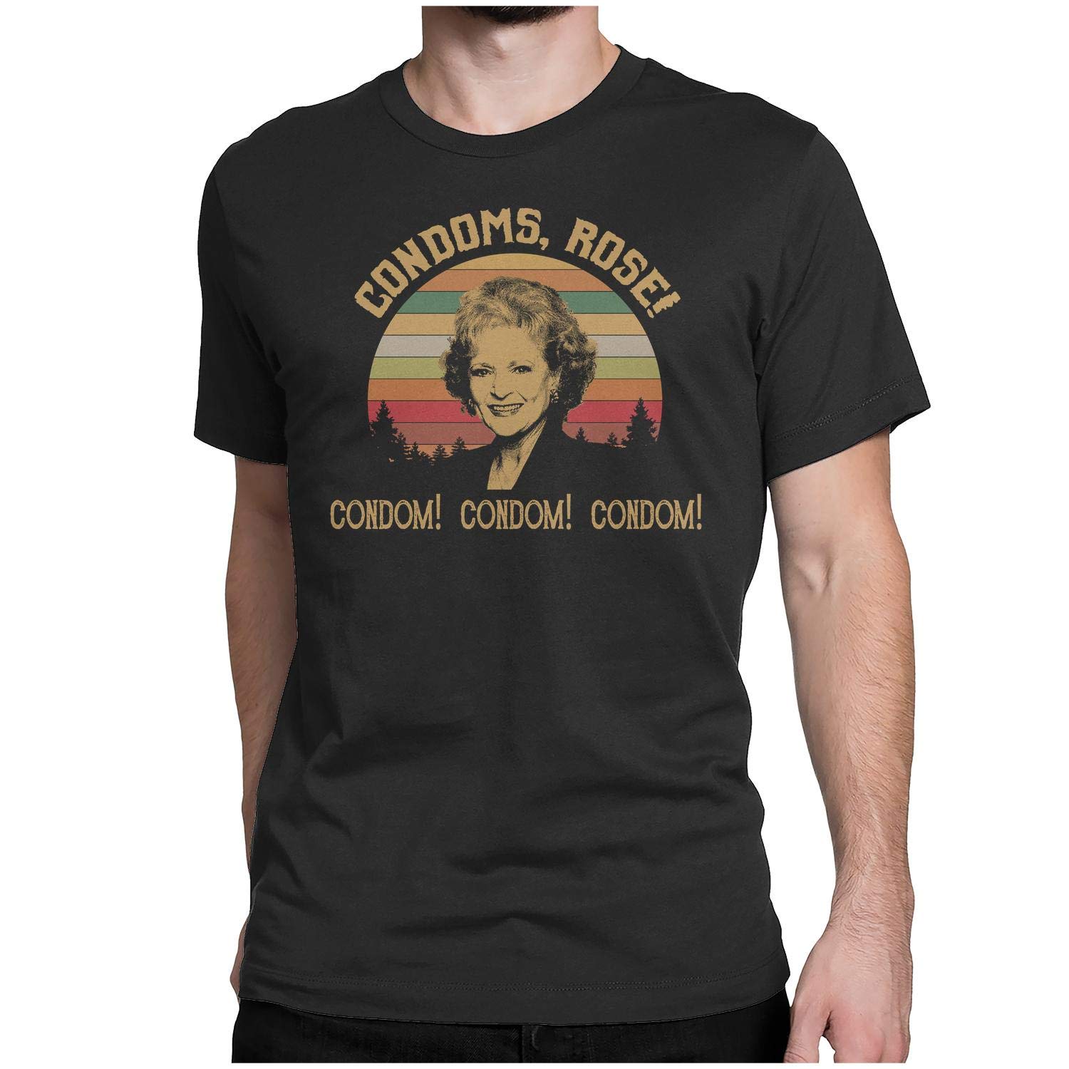 Vintage Retro Rose Condom Design T-Shirt - Funny & Unique Graphic Tee for Men & Women - Perfect for Parties, Gifts, and Casual Wear