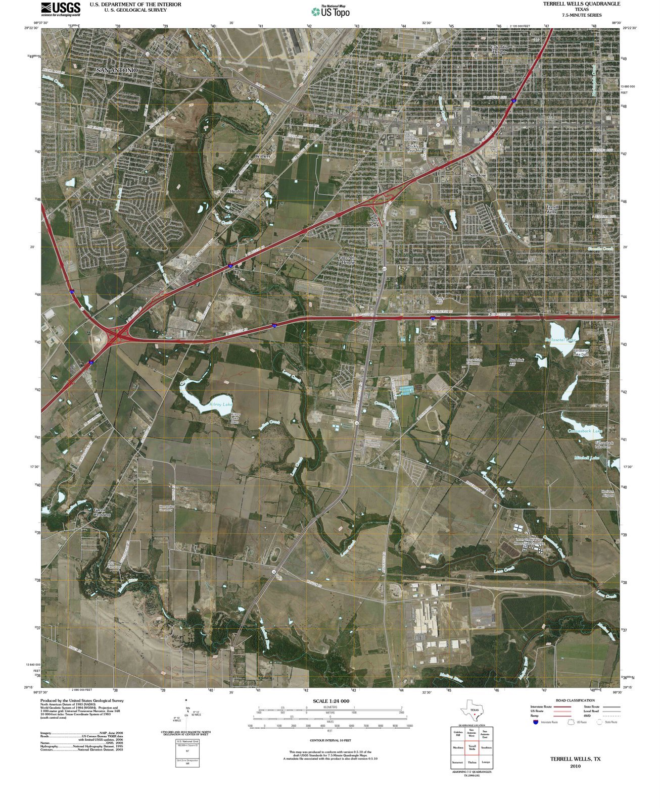 2010 Terrell, TX USGS Historical Topographic Map - 44x55 Inch Large Wall Art - Vintage Texas Decor for Home, Office & Classroom | Perfect for History Buffs & Geography Enthusiasts