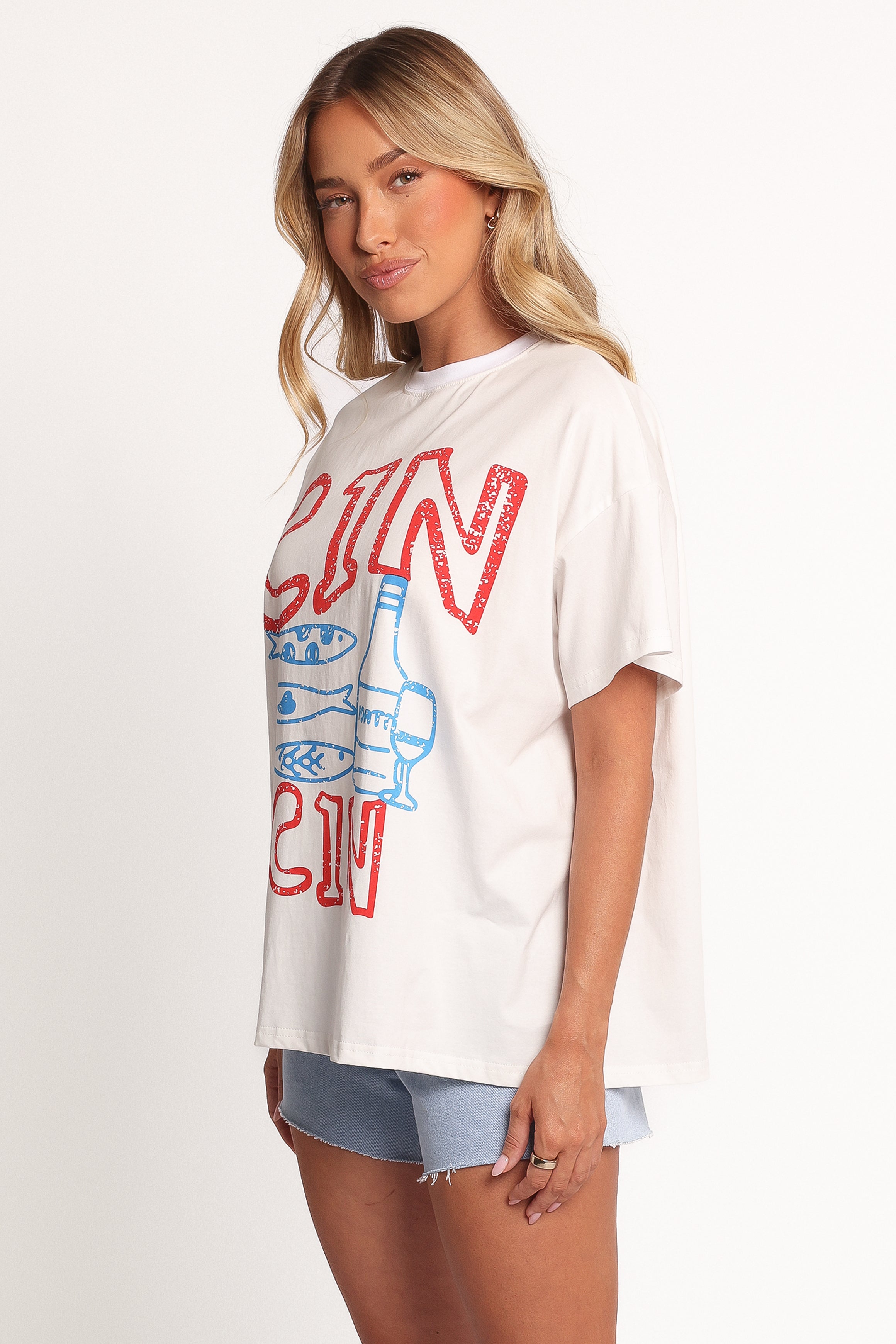Cin Cin Tee - Soft White Cotton T-Shirt for Men & Women | Casual Everyday Wear & Layering Essential