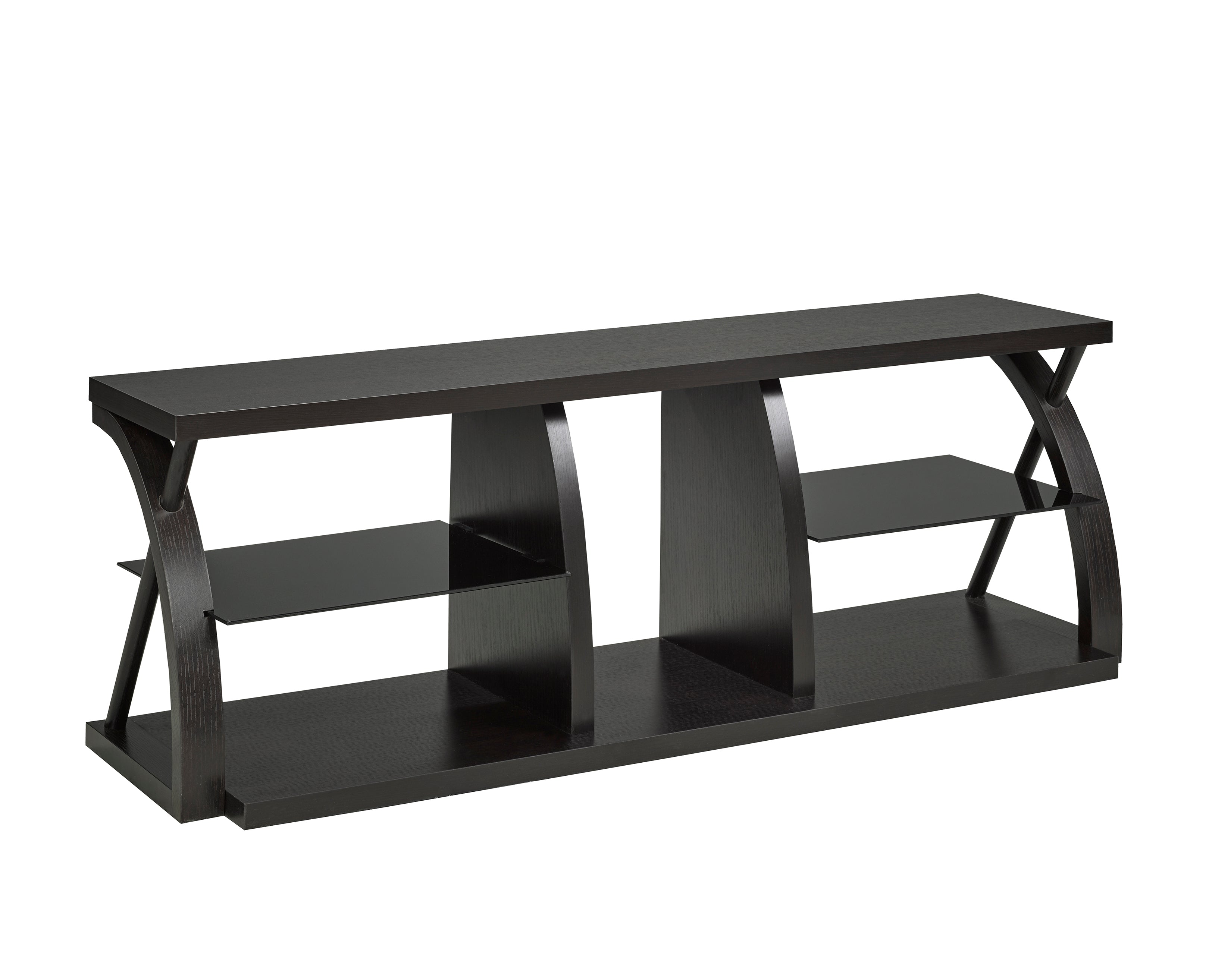 60 Inch TV Stand with Storage - Dark Cherry Wood Entertainment Center for Living Room, Bedroom & Home Theater