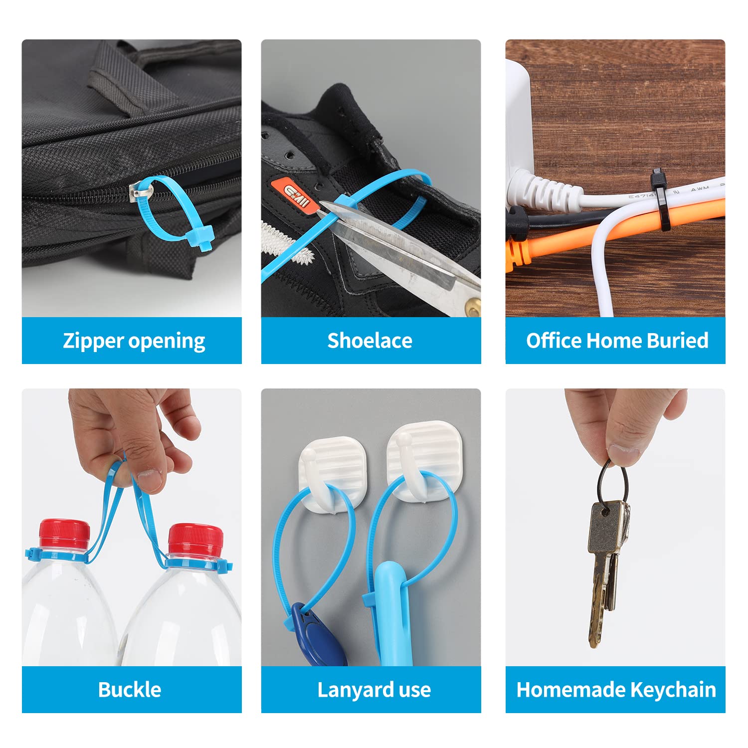 XINGO 100-Pack 10-Inch Heavy Duty Cable Zip Ties - 120 lbs Tensile Strength, Self-Locking Plastic Wire Ties for Indoor & Outdoor Use (White) - Perfect for Organizing Cables, Bundling Wires, and Securing Items in Home, Office, or Garden