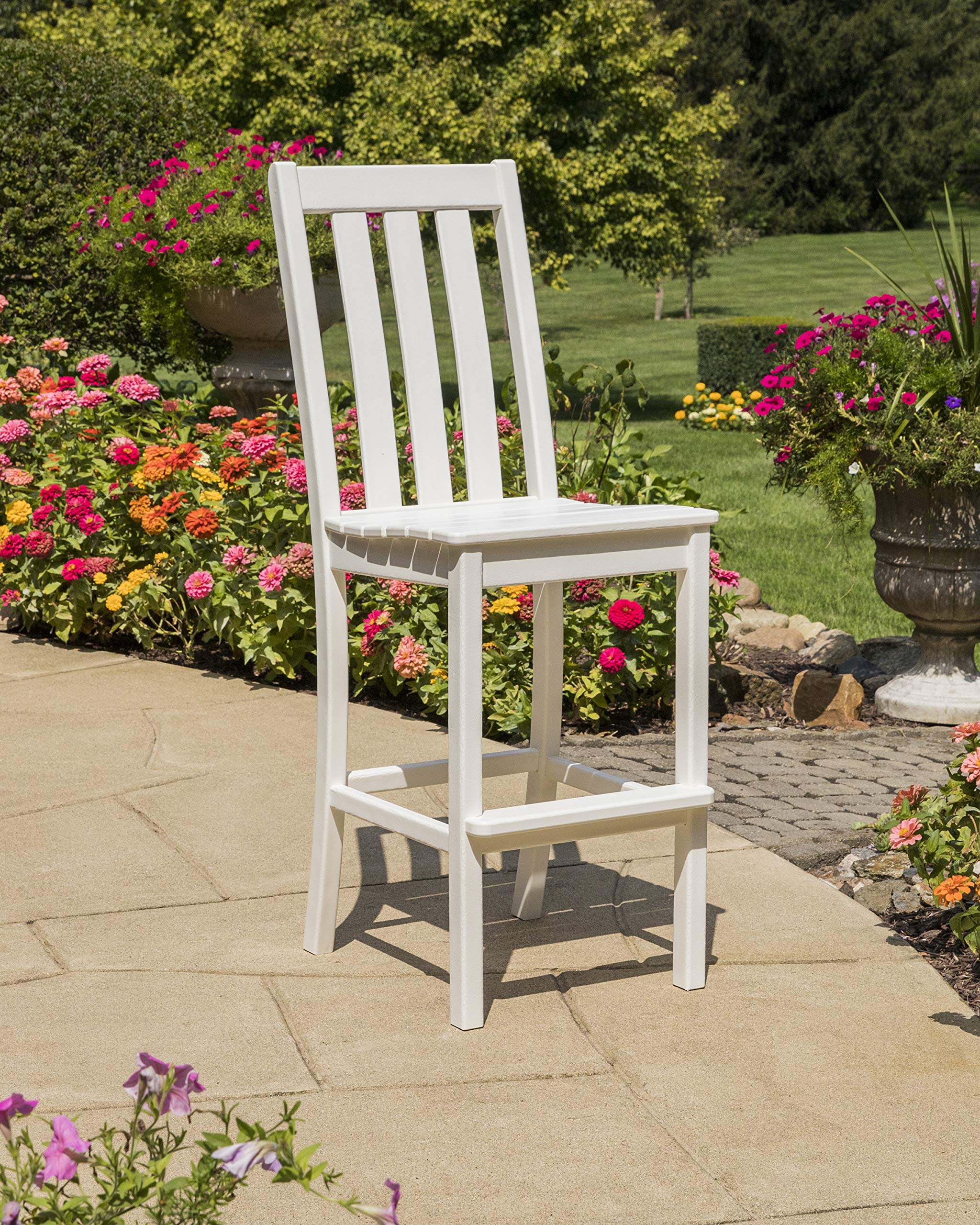 POLYWOOD® Vineyard Bar Side Chair - Durable Outdoor Furniture in Green - Perfect for Patio, Deck, and Garden Seating