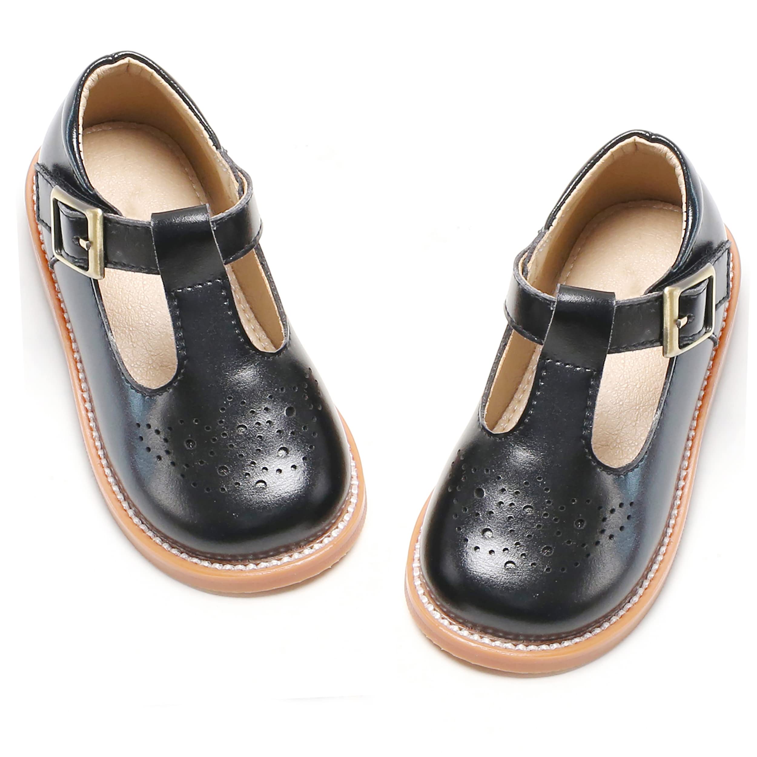 GINFIVE Toddler Mary Jane Flats for Little Girls - Comfortable Dress Shoes for Kids | Perfect for School, Parties & Special Occasions