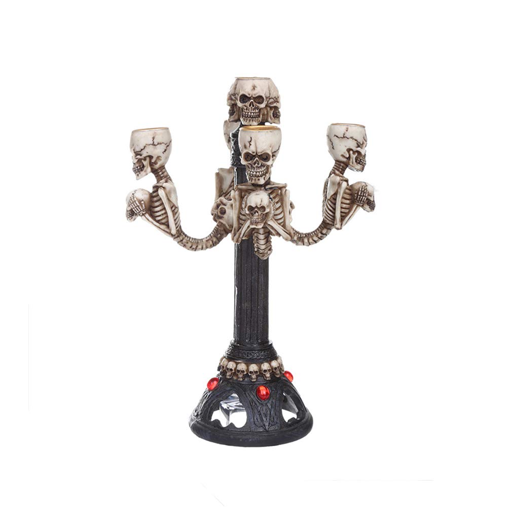 Halloween Scary Skull Candlestick - Creative Resin Skull Candle Holder for Spooky Decor, Gothic Home Decor, Christmas Party Favors & Banquet Centerpiece - Perfect for Halloween Parties, Haunted House Decorations & Themed Events