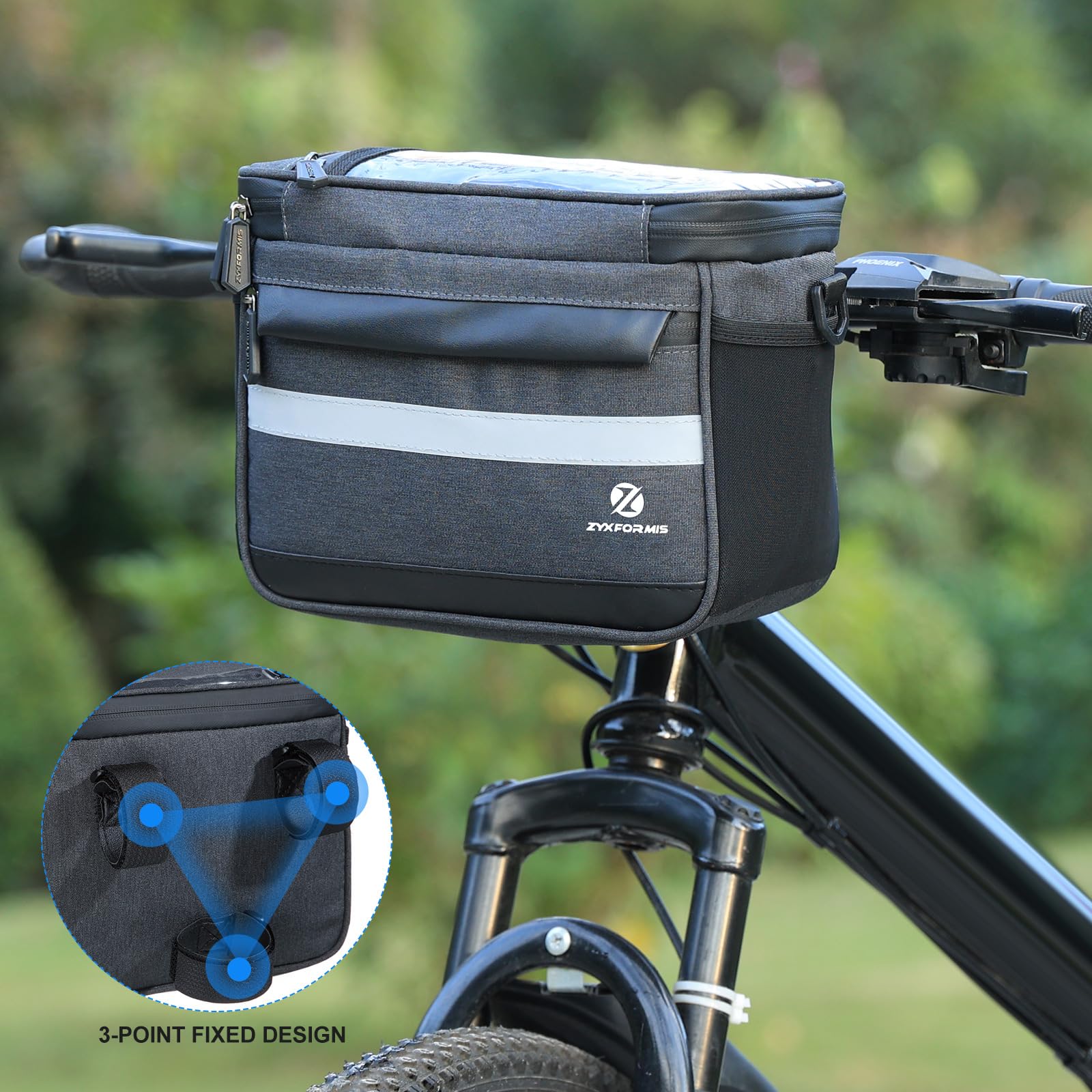 6L Waterproof Bike Handlebar Bag with TPU Touchscreen Phone Holder - Reflective Cycling Storage Bag for Bicycle, Scooter & E-Bike - Perfect for Commuting, Mountain Biking & Outdoor Adventures