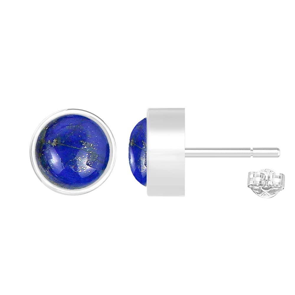TISHAVI Handmade Sterling Silver Gemstone Stud Earrings for Women - Elegant & Hypoallergenic Jewelry for Everyday Wear, Parties & Gifts