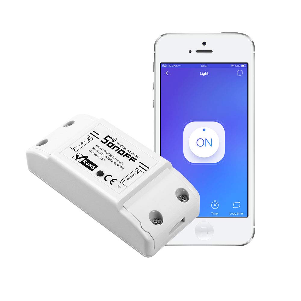 Sonoff Basic WiFi Smart Switch - Wireless Remote Control for Home Automation | Perfect for Smart Lights, Appliances & IoT Devices