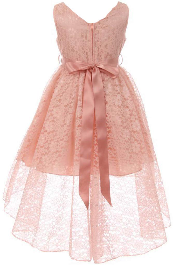 BNY Corner Little Girls Floral Lace Rhinestones Flower Girl Dress - Perfect for Christmas, Easter, Holiday Parties & Special Occasions