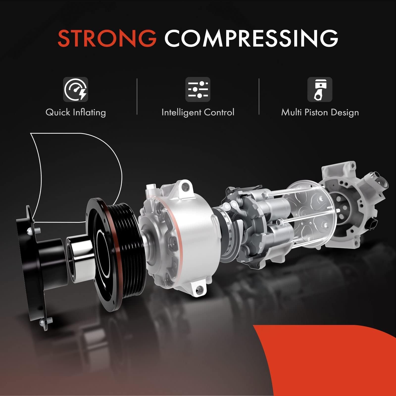 Premium AC Compressor with Clutch for 2013-2018 Nissan Altima 2.5L | VCS141C Style 6-Groove Replacement Part | Perfect for Summer Cooling & Auto AC Repair