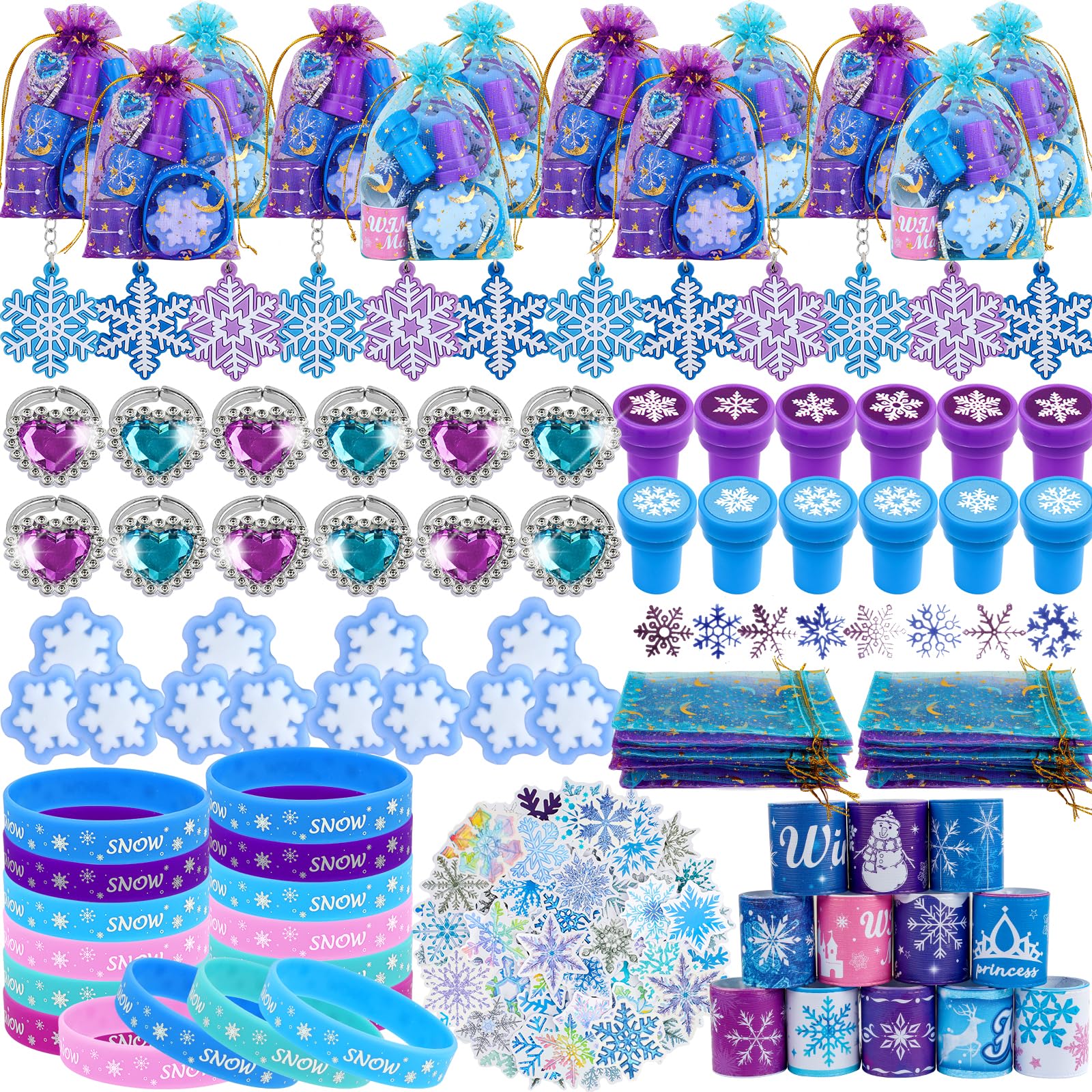 Frozen Birthday Party Supplies & Decorations - Frozen Party Favors, Goodie Bags Fillers, Pinata Fillers for Girls & Kids | Perfect for Frozen Themed Birthday Parties, School Events & Disney Princess Celebrations