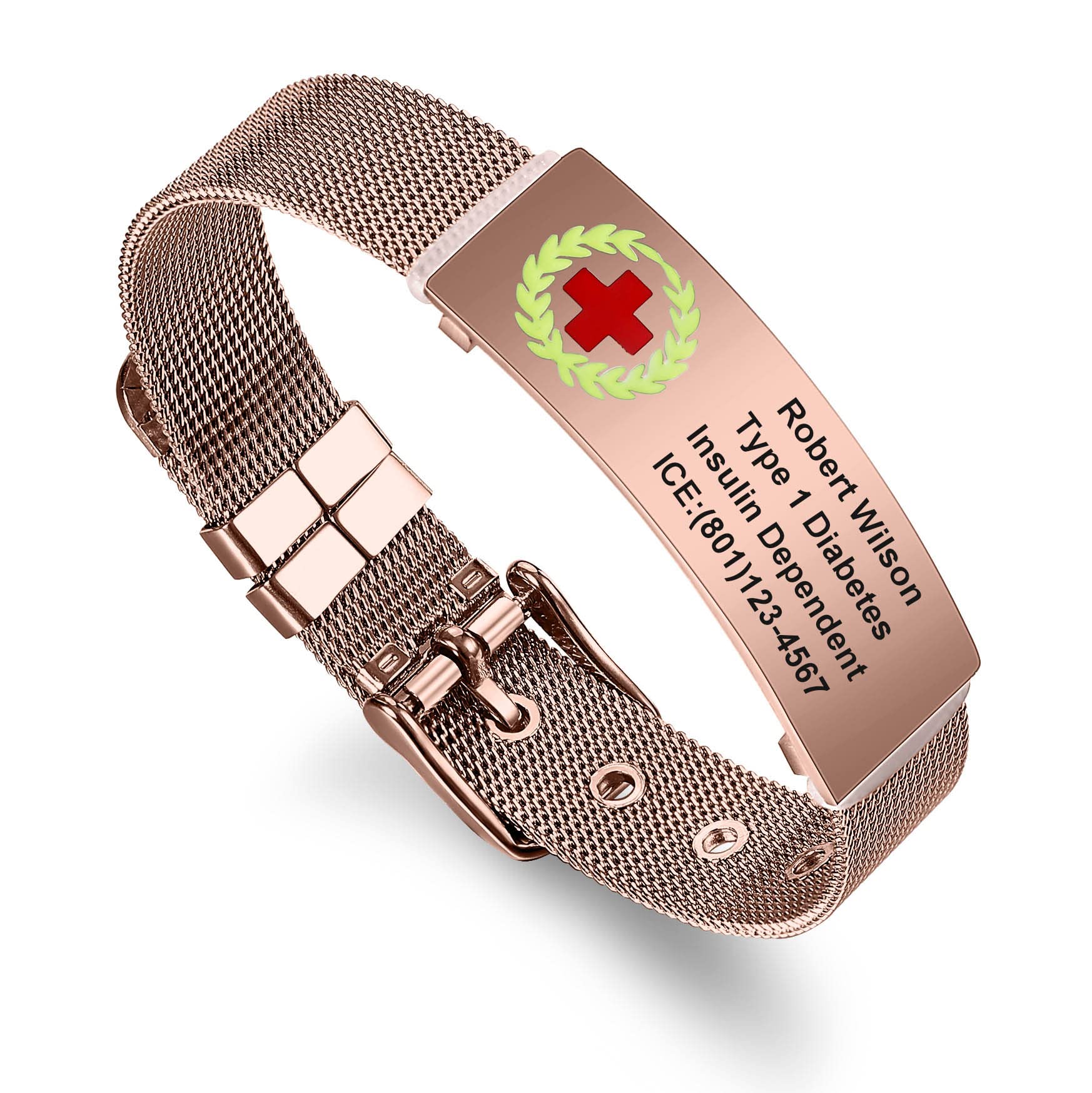 Personalized Stainless Steel Medical Alert Bracelet for Women & Girls - Free Engraving, Adjustable Emergency ID Wristband | Perfect for Diabetes, Allergies & Daily Health Safety