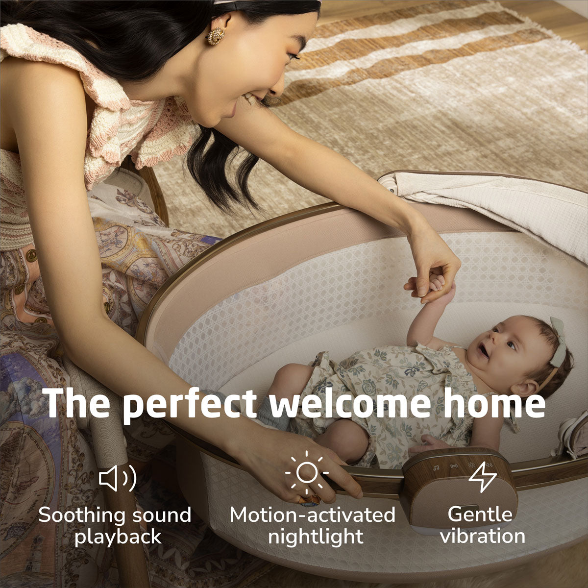 Maxi Cosi Sibia Bassinet - Portable Baby Crib for Newborns & Infants | Lightweight & Compact for Travel, Nursery, Bedside Sleeping | Safe & Comfortable Infant Bed with Breathable Mesh Walls