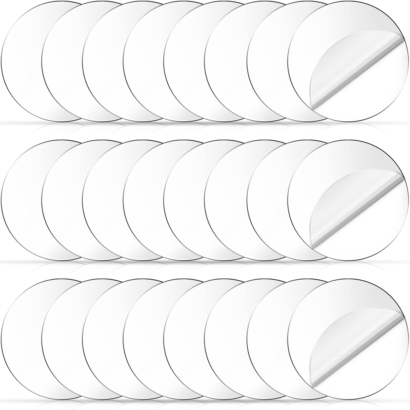 Gartful 2 Inch Clear Acrylic Discs - 24 Pack Round Plastic Sheets, 1/25