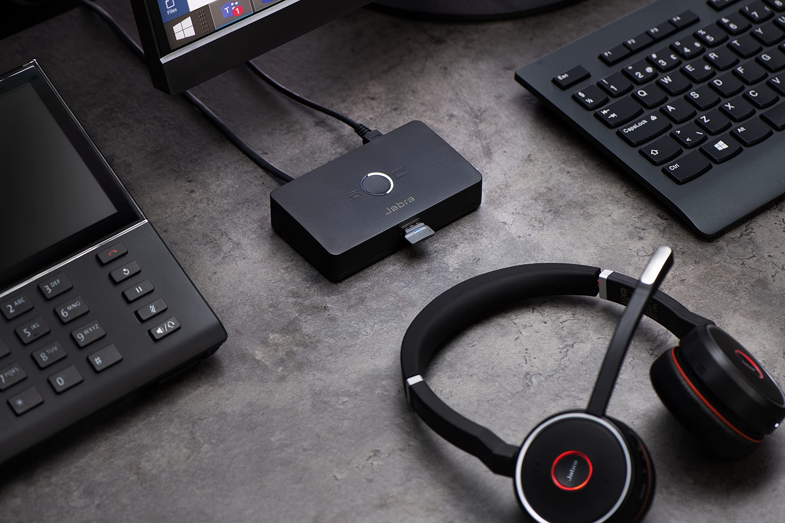 Jabra Link 950 USB-A Adapter - Seamlessly Switch Between Desk Phone & Softphone with Wired/Wireless USB Headset | Perfect for Home Office & Remote Work