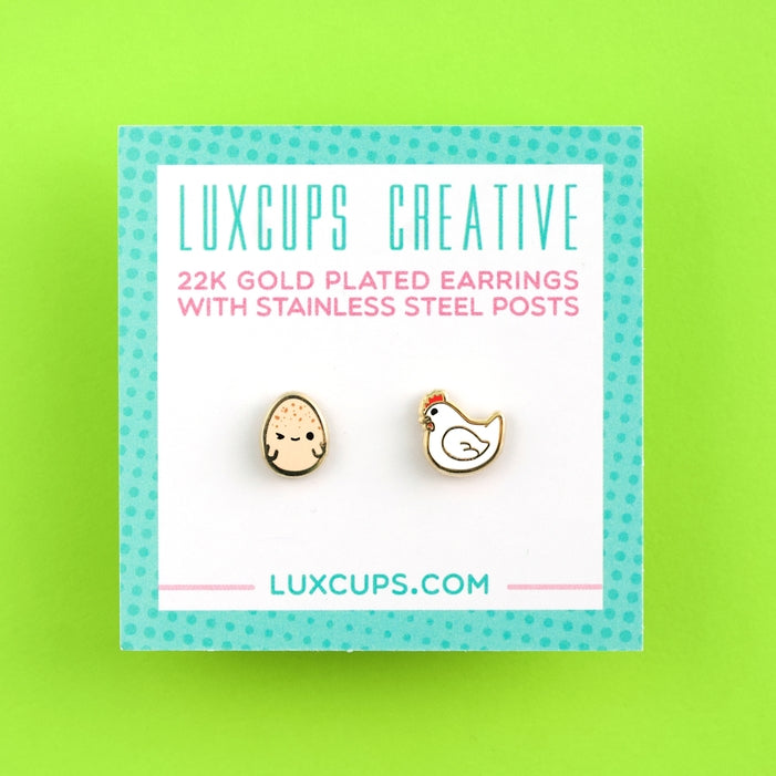 Chicken or Egg Dangle Earrings - Fun & Unique Jewelry for Women - Perfect for Parties, Gifts & Everyday Wear