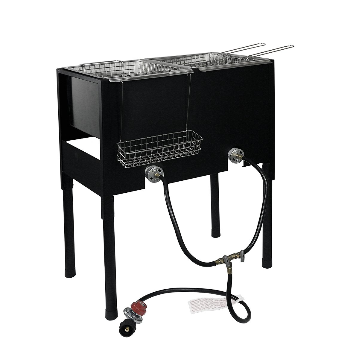 Barton 148,000 BTU High-Pressure Triple Basket Propane Deep Fryer - Dual Burner Outdoor Fish Cooker with Fry Baskets - Perfect for Catering, Events, Camping & Backyard BBQs