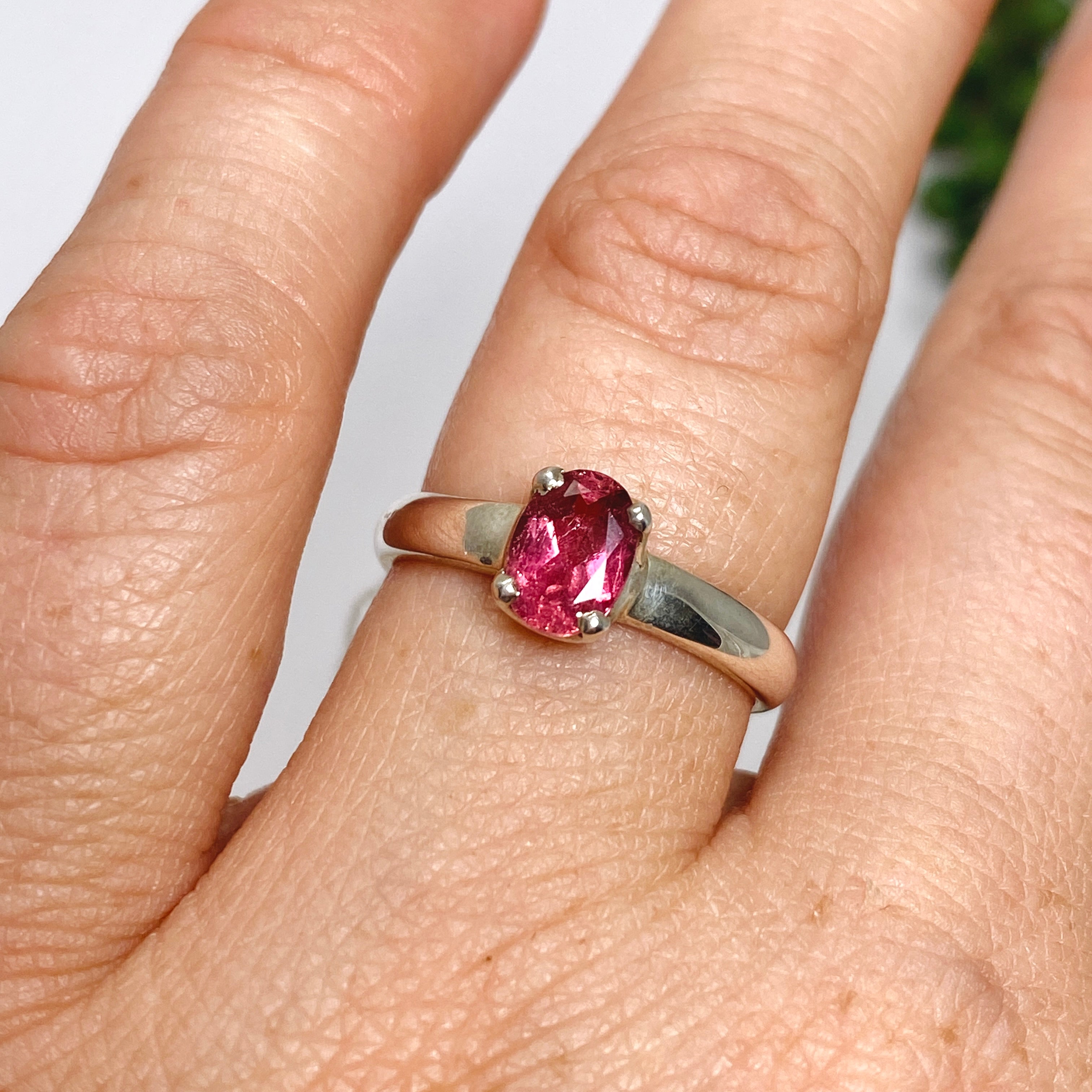 Natural Pink Tourmaline Oval Faceted Ring - Size 6.5 - 925 Sterling Silver Jewelry PRGJ357 - Perfect for Engagement, Anniversary & Everyday Elegance