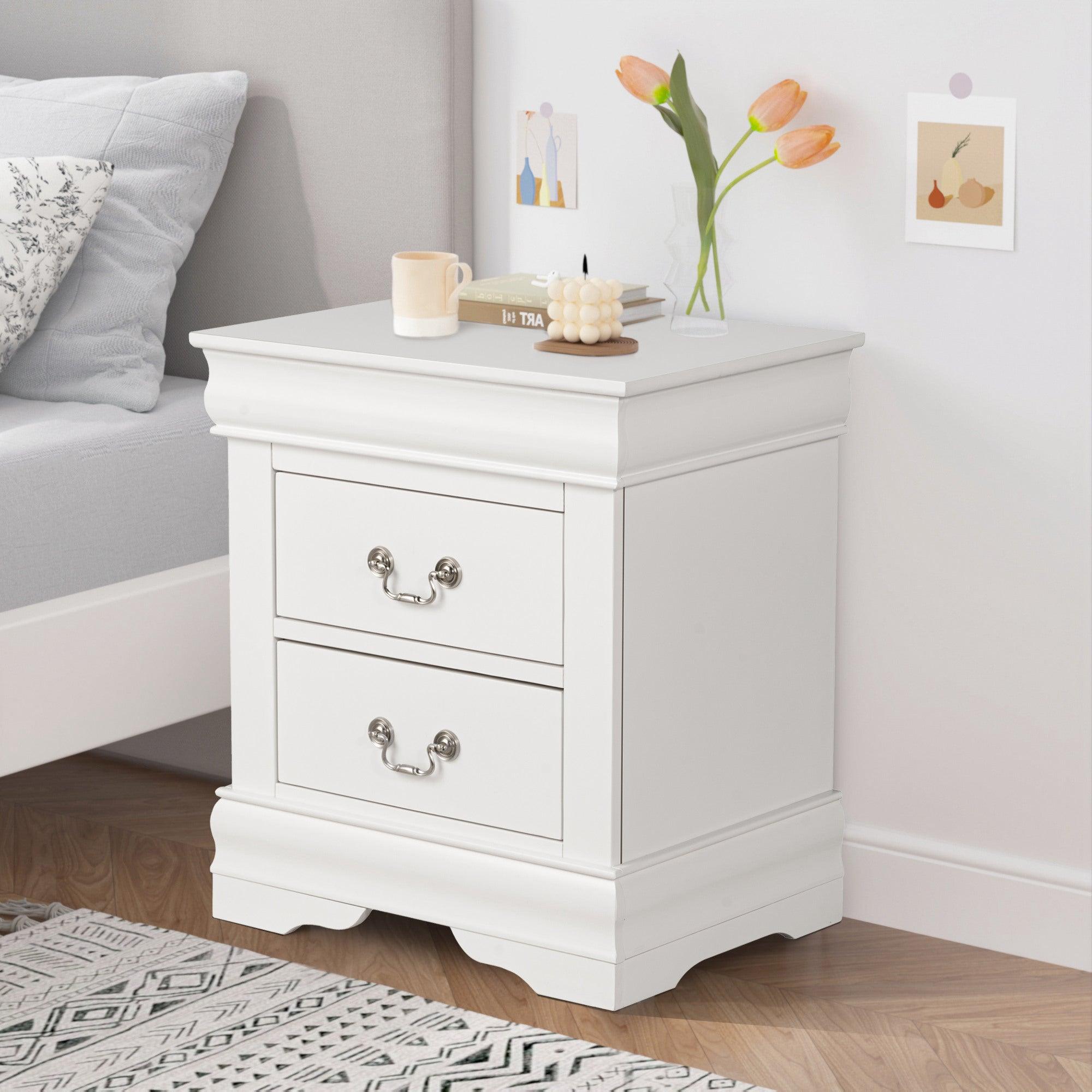 Louis Philippe Night Stand by Furniture of America - Elegant Bedside Table for Bedroom Decor, Storage & Organization
