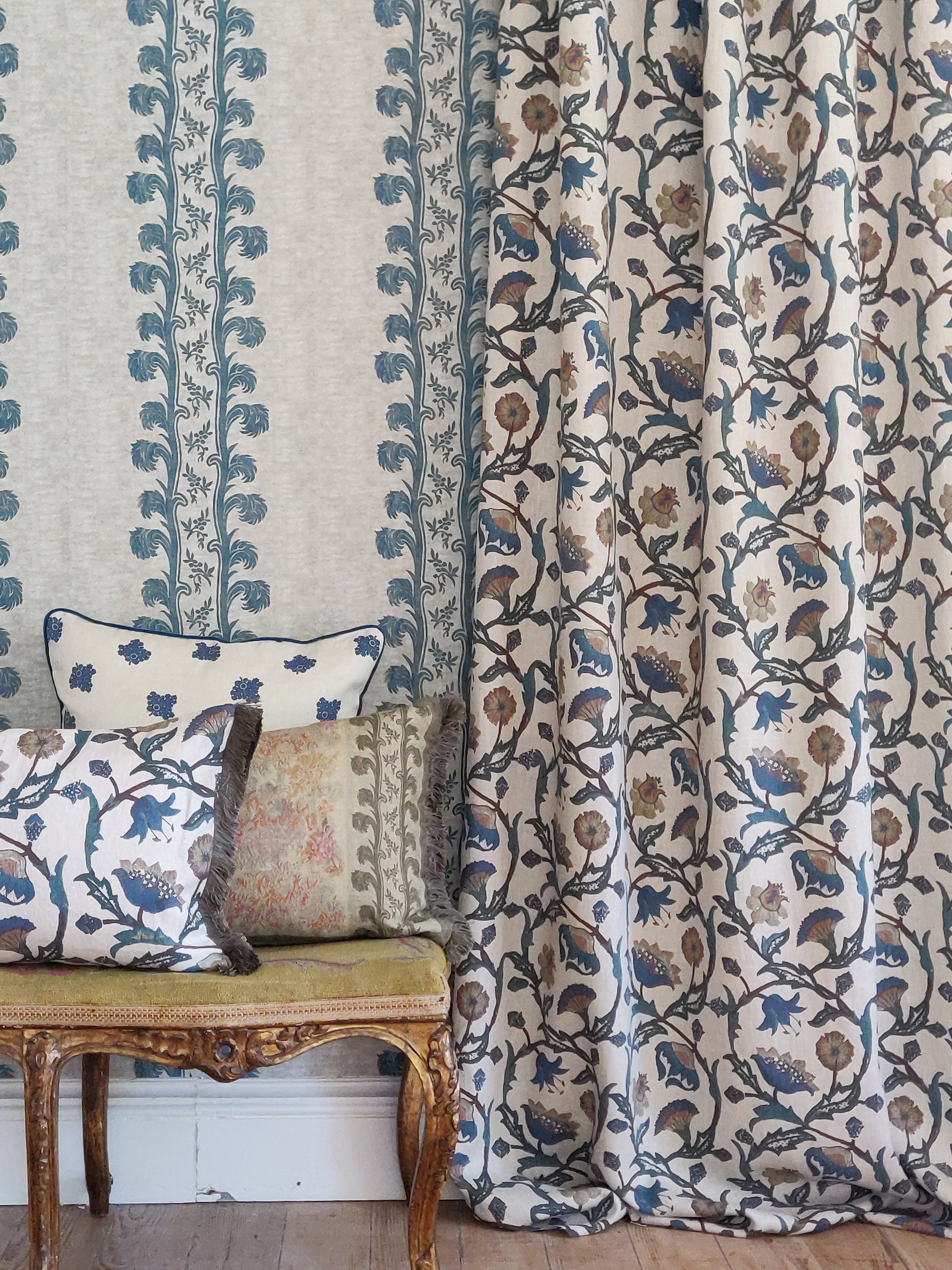Plume Stripe Wallpaper - Teal Blue Peel and Stick Wallpaper for Bedroom, Living Room & Home Decor | Easy to Apply & Removable
