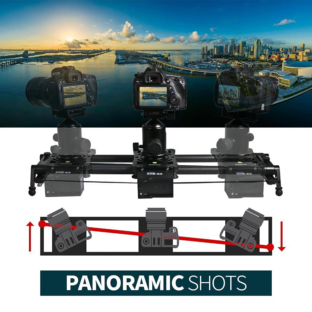 KONOVA P1S3 Wireless Motorized Carbon Fiber Camera Slider for DSLR, Mirrorless & Smartphones - 60cm/23.6