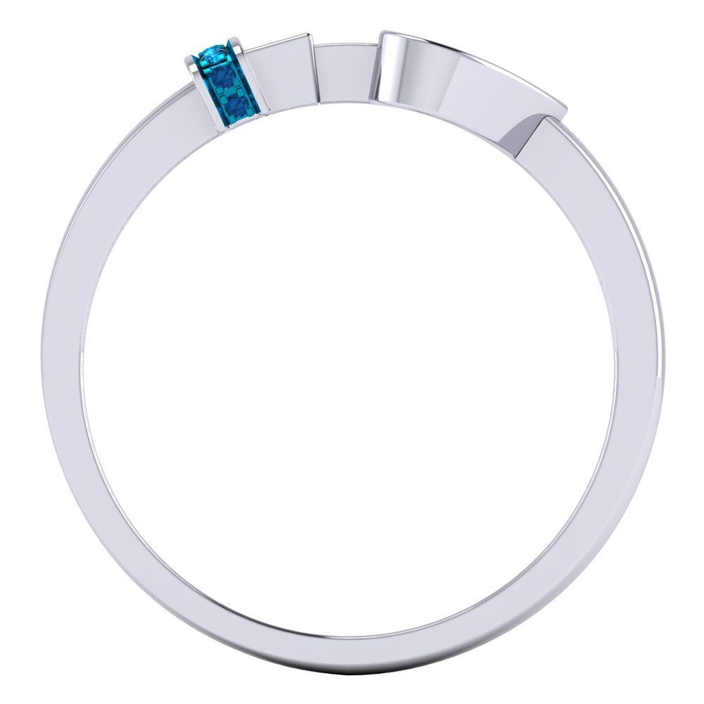 Dazzlingrock Collection 0.10 Carat (ctw) Round Blue Diamond Vintage Arrow Ring for Women - Sterling Silver Bridal & Right Hand Ring - Perfect for Engagement, Wedding, Anniversary & Special Occasions