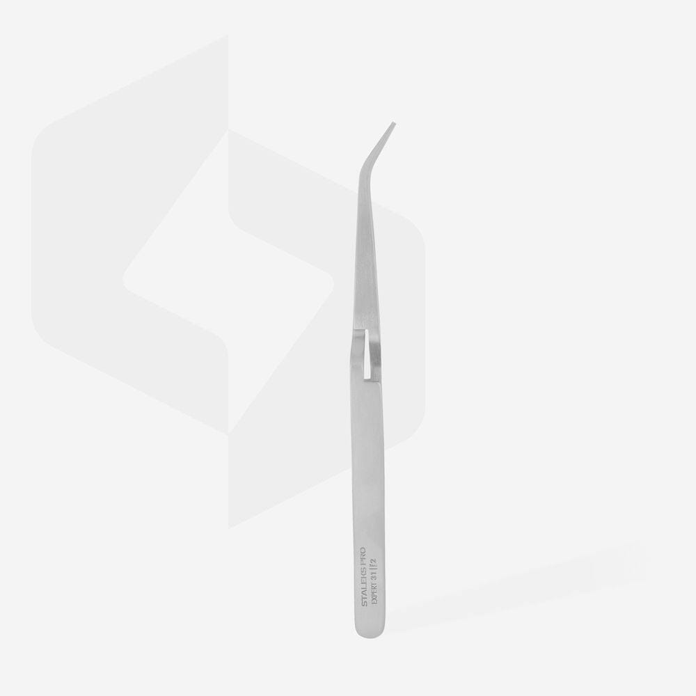 Staleks Expert 31 Type 2 Reverse Action Tweezers for Professional Nail Art - Perfect for Eyelash Extensions, Jewelry Making & Precision Crafts