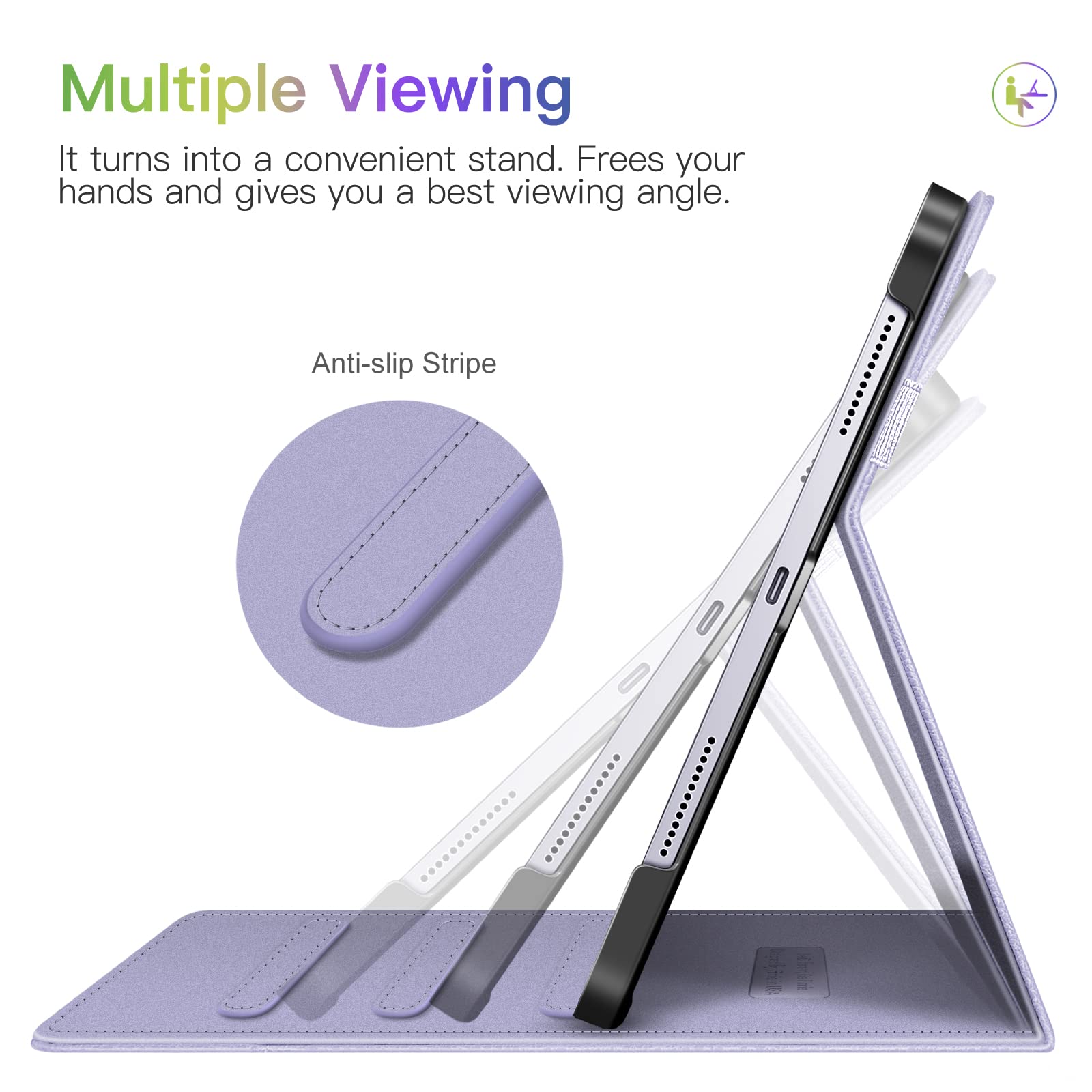 Fintie iPad Air 11-inch M3 (2025) / M2 (2024) Case - Slim Protective Cover with Multi-Angle Stand, Apple Pencil Holder & Storage Pocket for iPad Air 5th/4th Gen 10.9