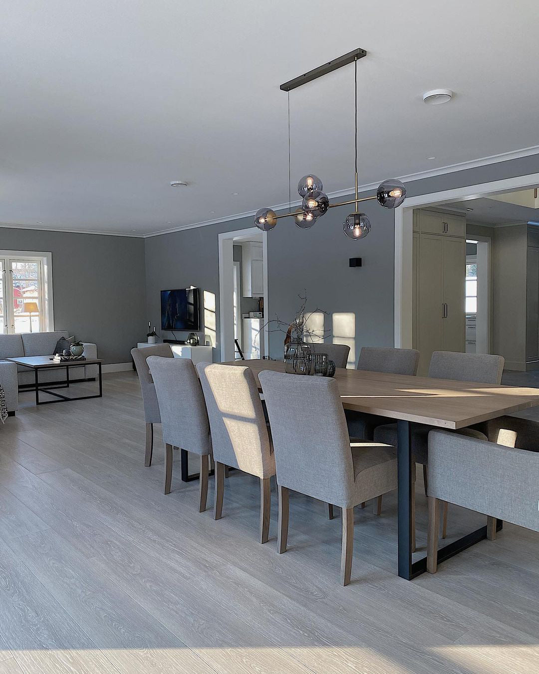 Modern Orb Chandeliers - Elegant Crystal Glass Ceiling Light Fixtures for Dining Room, Bedroom & Living Room Decor