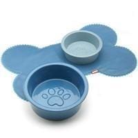 Non-Slip Blue Bone-Shaped Placemat for Pets - Durable Dog Feeding Mat, Waterproof & Easy Clean Dining Mat for Bowls - Perfect for Kitchen, Dining Room, or Outdoor Use