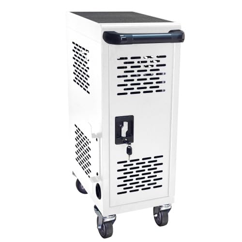 16-Device Mobile Charging Cart & Storage Cabinet for Tablets, Laptops & iPads (Up to 16.3