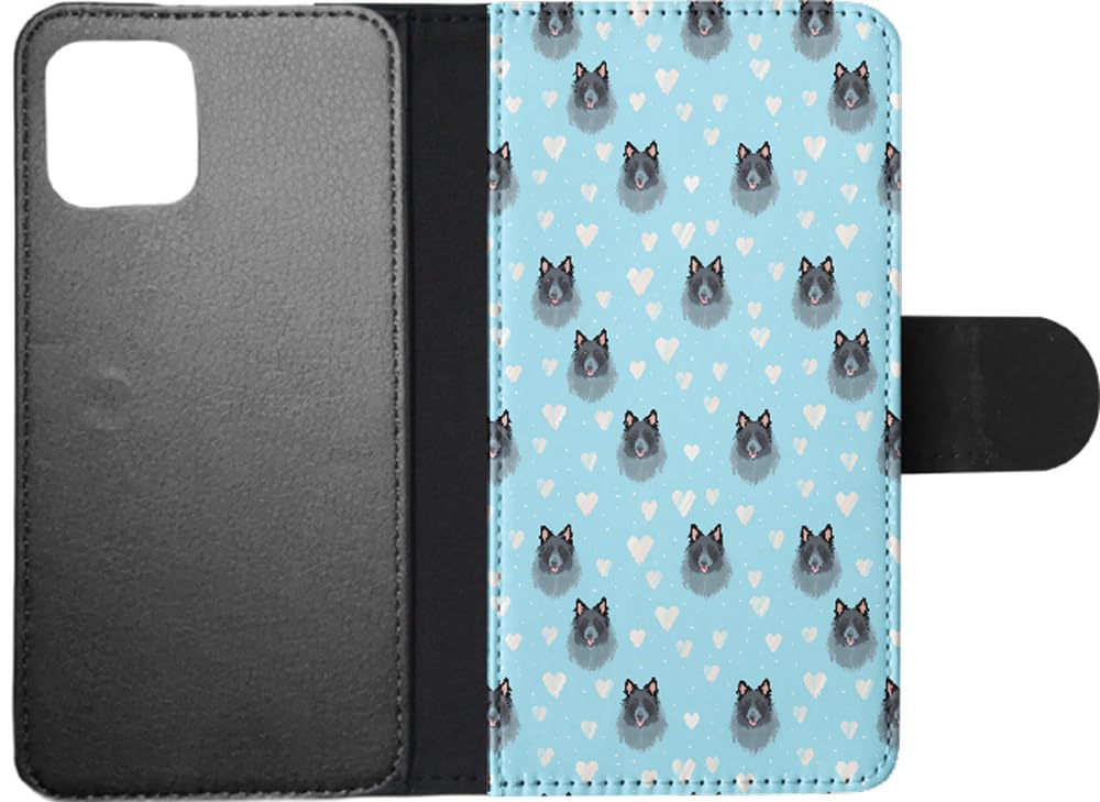 Stylish Belgian Sheepdog Puppy Faux Leather Flip Wallet Phone Case for Apple iPhone 12 Pro - Perfect for Dog Lovers & Everyday Use