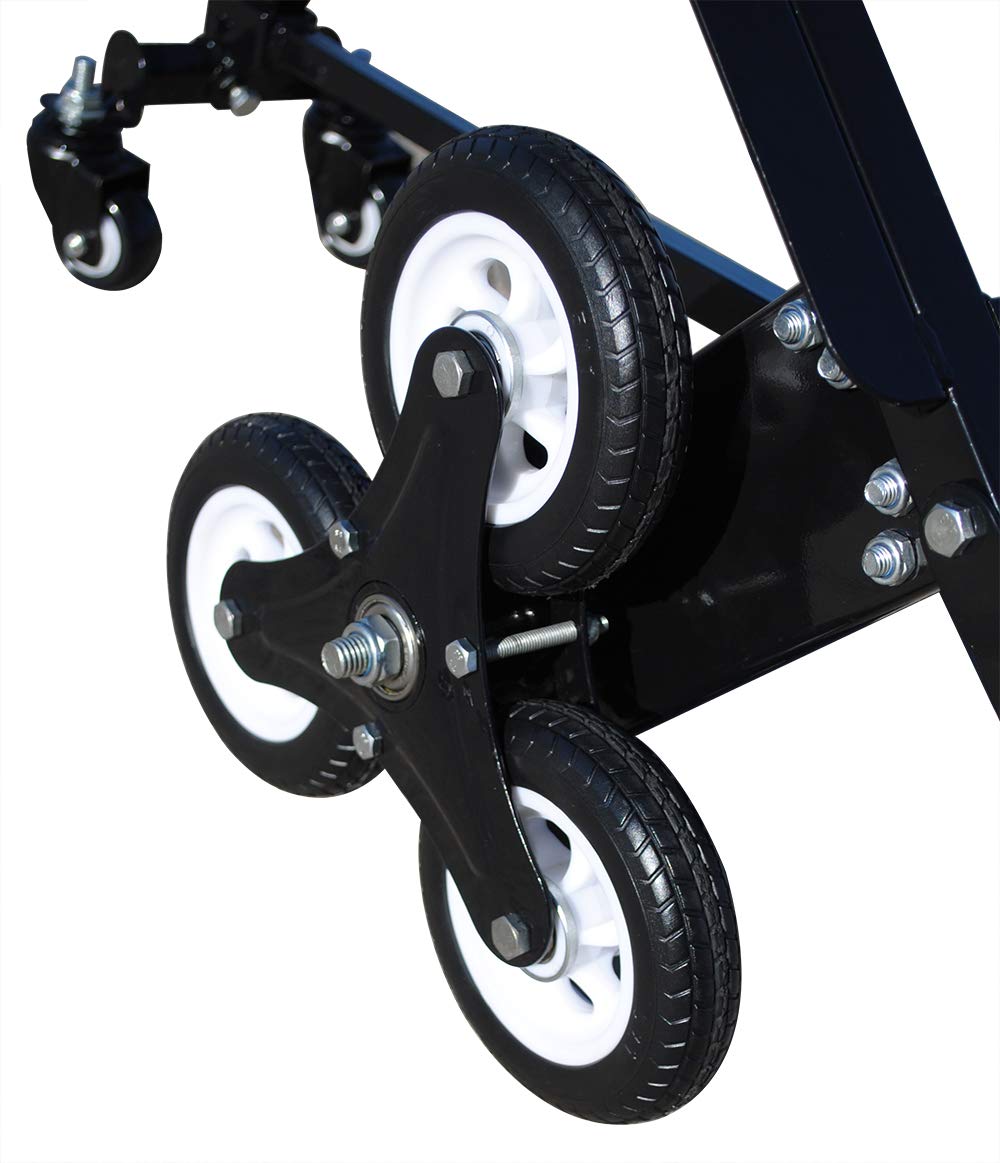 INTSUPERMAI Foldable Stair Climbing Hand Truck - 420LBS Capacity Portable Dolly with Adjustable Handle & Rubber Mute Wheels - Heavy Duty Luggage Cart for Moving, Warehouse, Home & Office Use