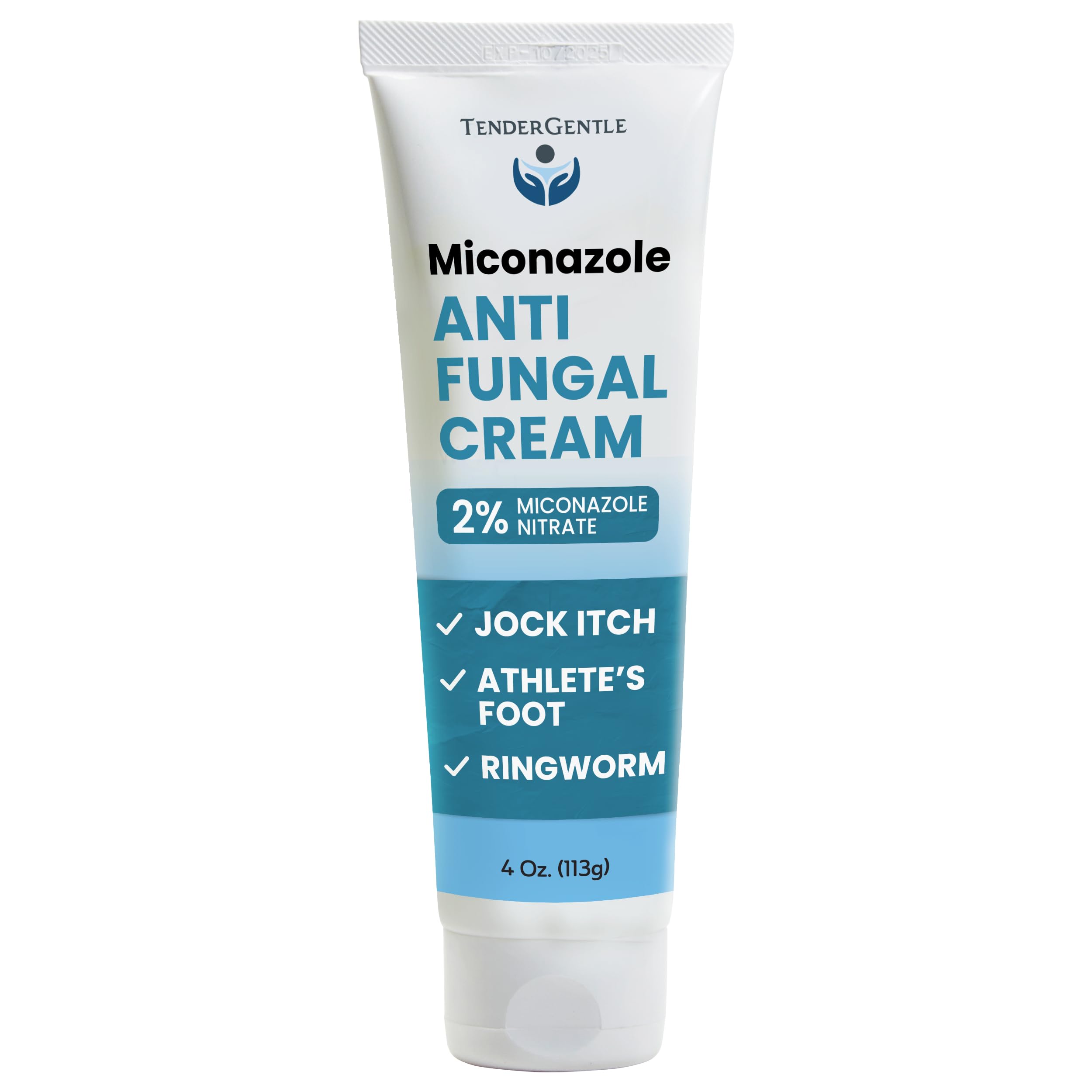 Miconazole Antifungal Cream for Jock Itch, Athlete's Foot & Ringworm Treatment - 4 oz Miconazole Nitrate Skin Care Solution for Itching Relief - Perfect for Gym, Sports & Daily Use