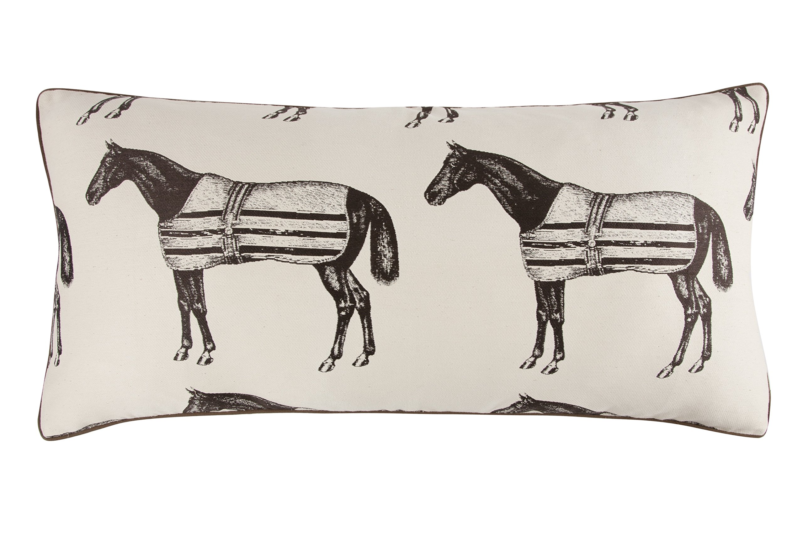 Thomas Paul Equestrian Jacquard Throw Pillow 18x34 Inches - Horse Lover Home Decor for Sofa, Bed, or Nursery - Luxurious Jacquard Fabric with Equestrian Design
