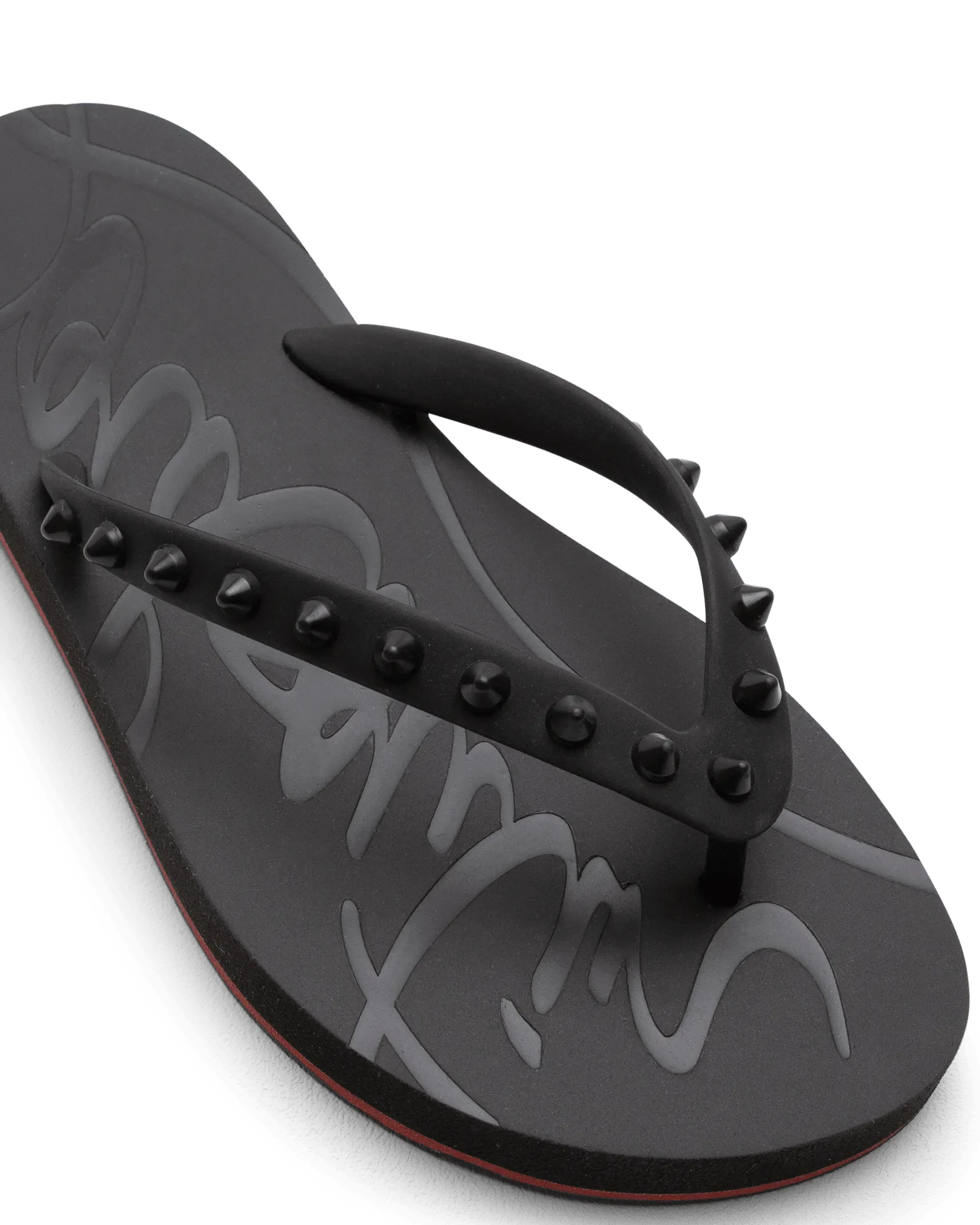 Louboutin Spike Flip Flops Women's Luxury Sandals with Studs - Perfect for Beach, Pool Party & Summer Vacation Outfits