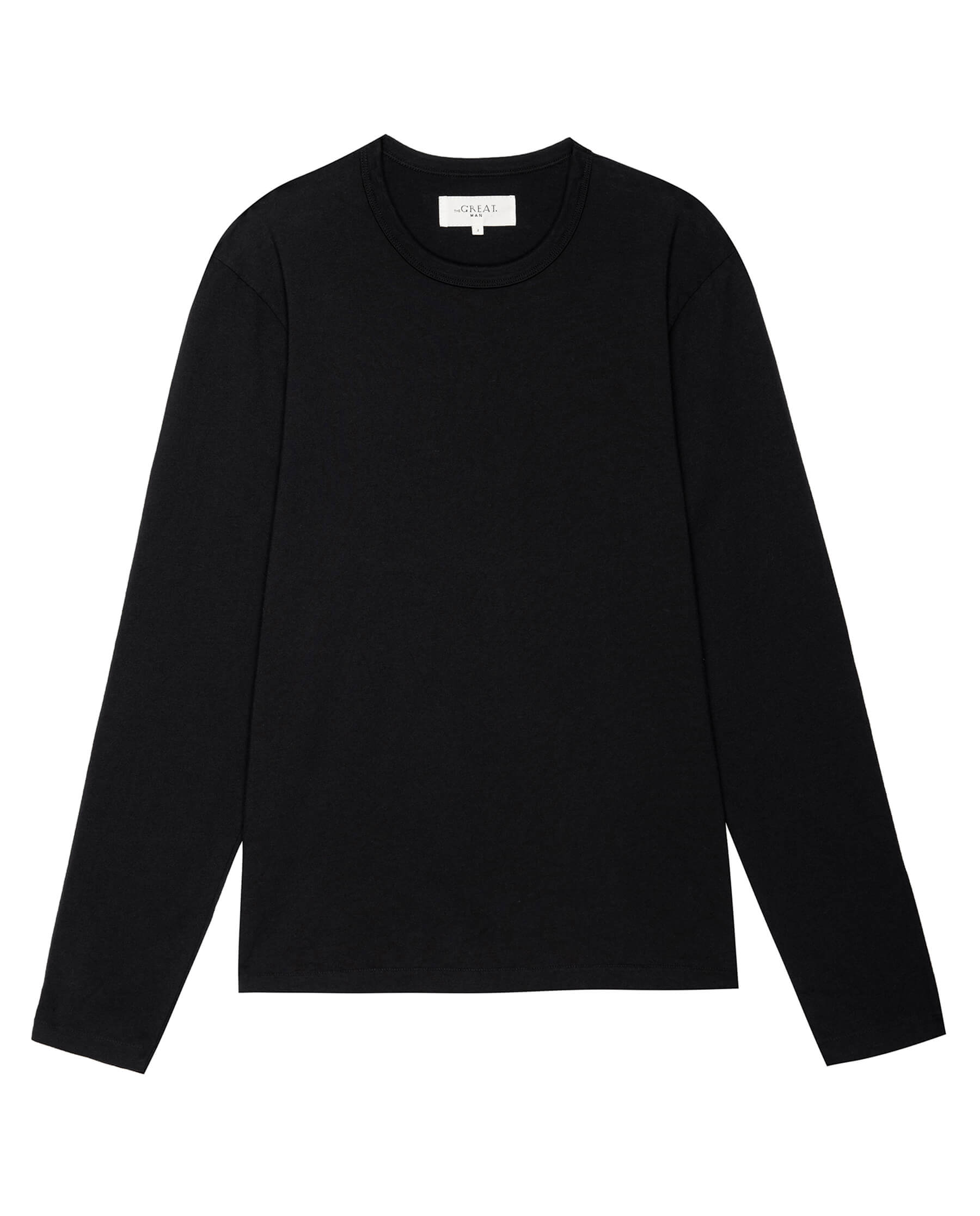 Men's Slim Fit Pure Knit Long Sleeve Crewneck Sweater - Solid Almost Black Color - Perfect for Office Wear & Casual Outfits