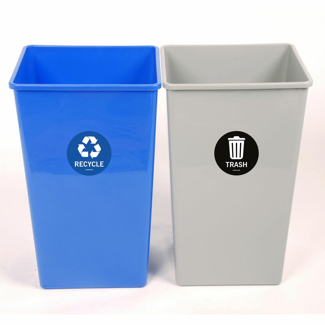 Recyclable Waste Stickers - 4x4 Inch Round Trash Can Decals for Home, Office & Public Recycling Bins | Eco-Friendly Labeling Solution