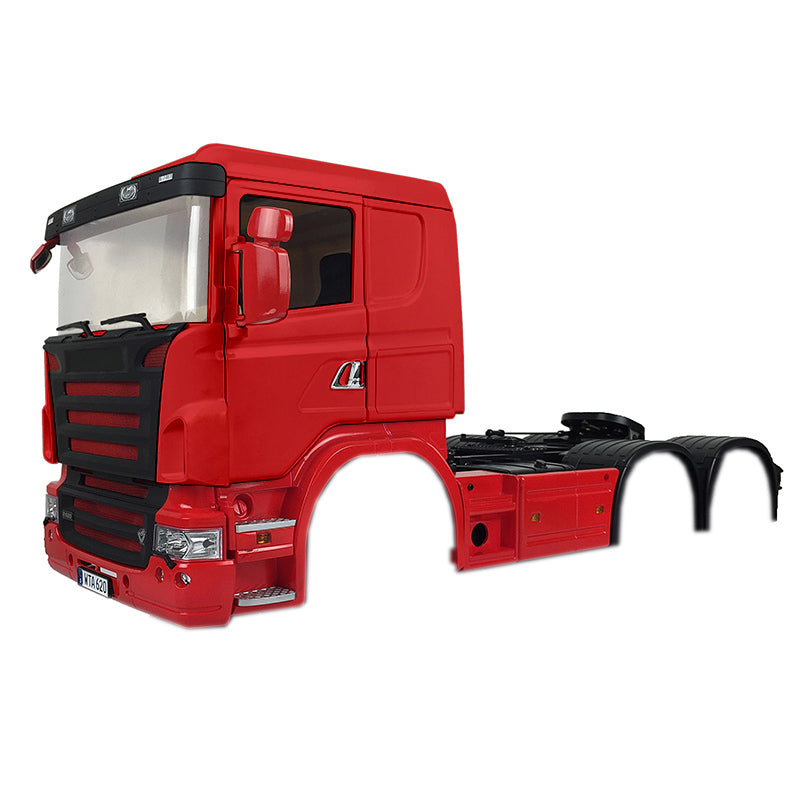 1/14 Scale RC Tractor Truck Trailer Model 802A KIT - Toucan Hobby Painted Low Top Cabin Car Shell DIY Spare Parts for 3-Axle Remote Control Vehicles | Perfect for RC Enthusiasts & Truck Model Collectors