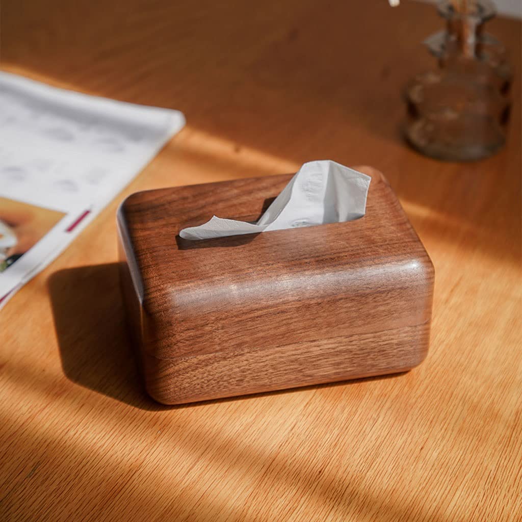 Modern Wooden Rectangular Tissue Box Cover - Elegant Bathroom Vanity & Bedroom Decor for Nightstands, Dressers, Desks & Office Spaces - Home & Office Tissue Paper Holder Organizer