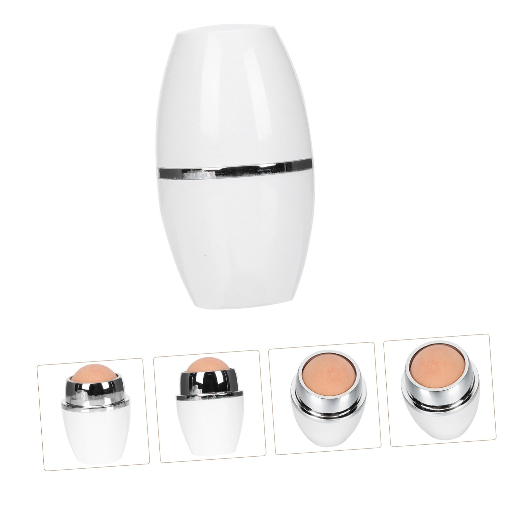 1pc Oil Absorbing Roller Ball - Volcanic Mud Facial Tool for Makeup & Skincare | White | Absorbs Excess Oil, Reduces Shine | Perfect for On-the-Go Touch Ups & Daily Skin Care Routine