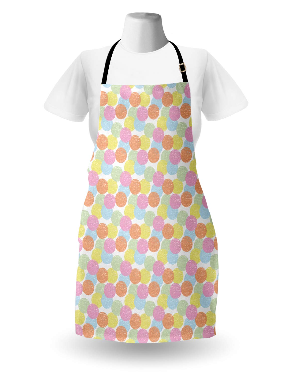 Ambesonne Geometric Apron - Pastel Circles Unisex Kitchen Bib for Cooking & Gardening