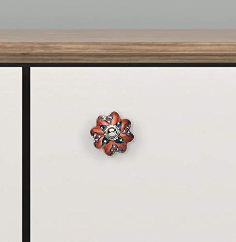 10 Handmade Ceramic Knobs - Colorful Drawer Pulls for Kitchen & Office