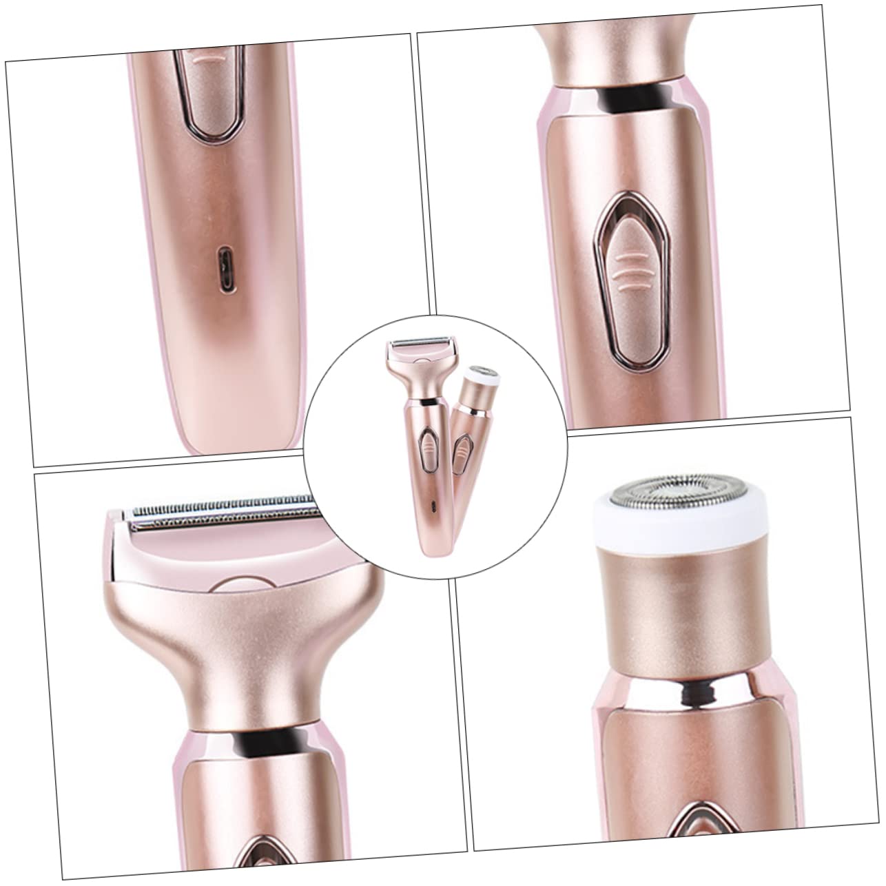 FOMIYES 2-in-1 Rechargeable Women's Hair Removal Shaver - Painless Trimmer for Face, Lips, Chin, Bikini, Arms & Legs | At-Home Hair Removal & Grooming for Smooth Skin