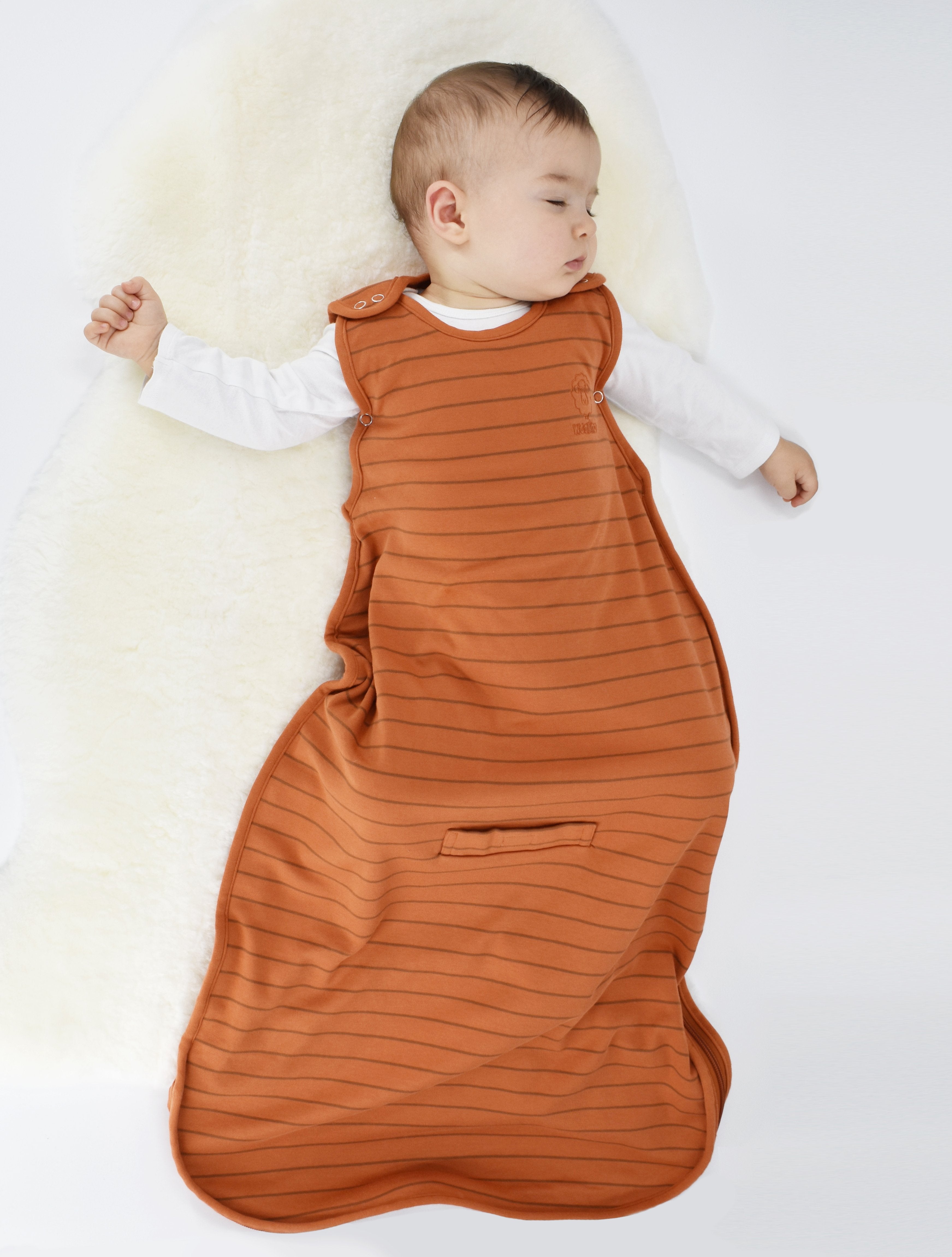 4 Season Ultimate Toddler Sleep Bag - Merino Wool & Organic Cotton for Babies 2-4 Years - Terracotta Color - Perfect for Nursery, Daycare & Travel