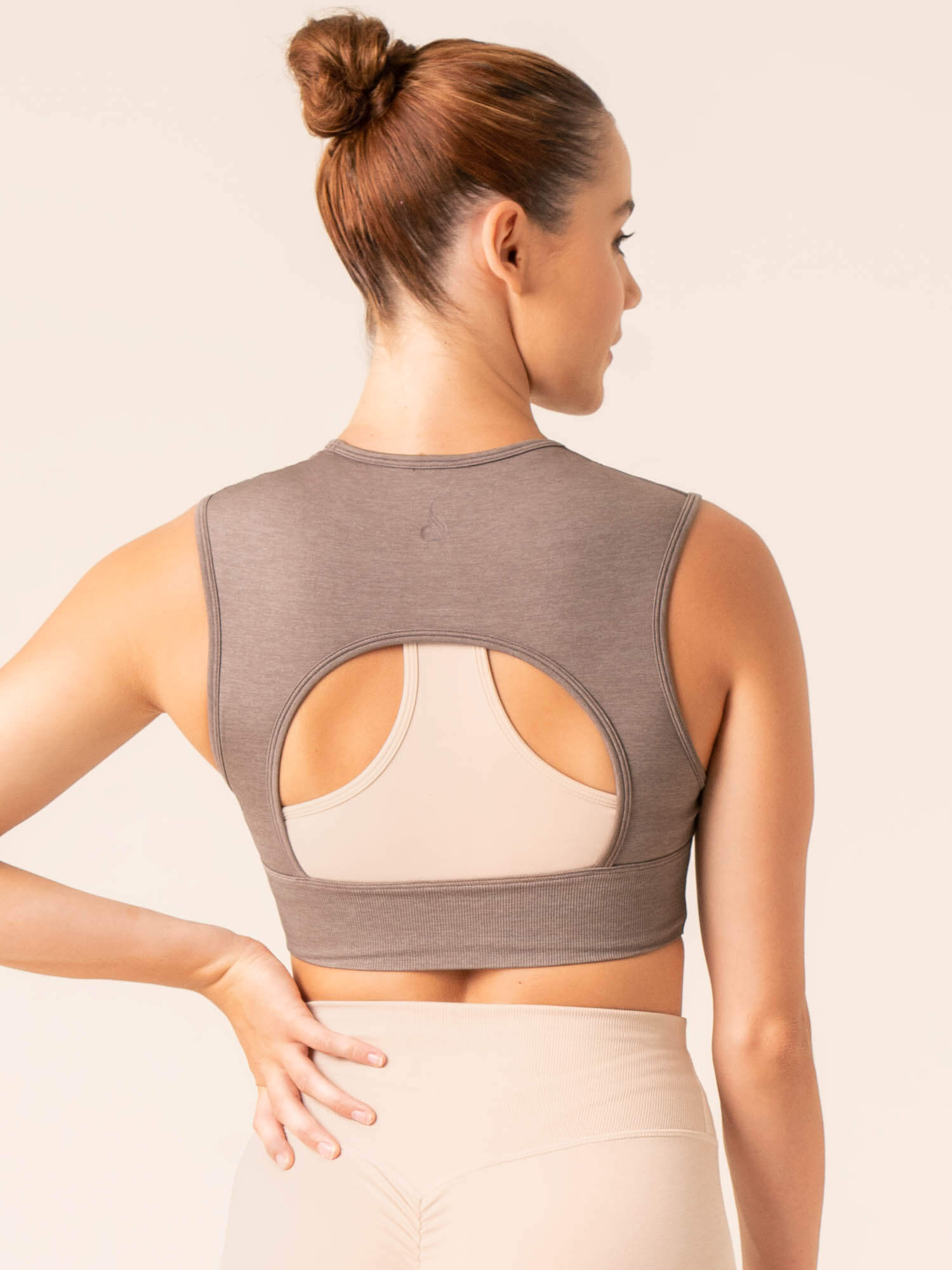 Focus Seamless Tank Top - Taupe Marl Color - Perfect for Yoga, Gym & Casual Wear