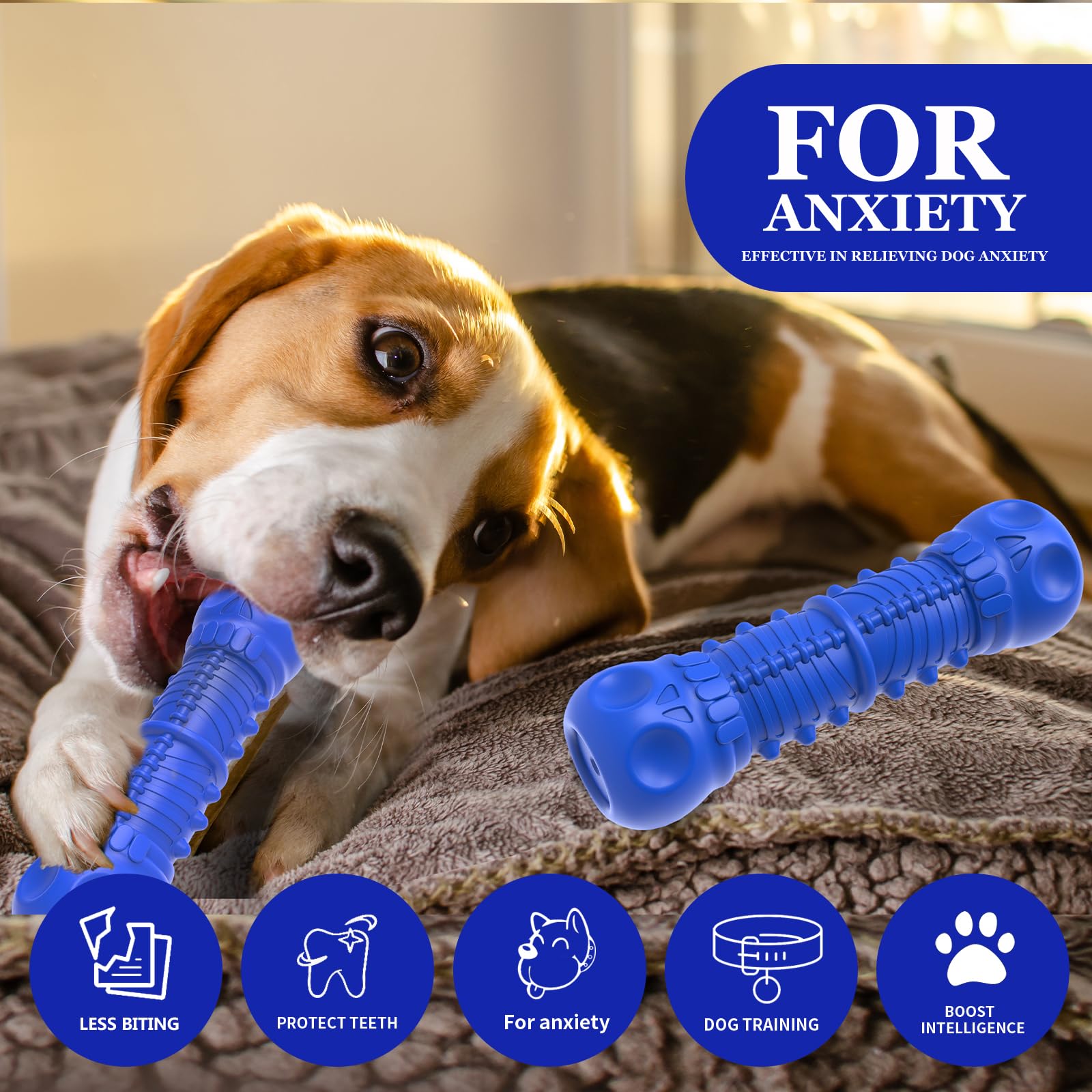 Durable Natural Rubber Dog Chew Toys for Aggressive Chewers - Tough Squeaky Toys for Medium Breed Dogs - Perfect for Playtime, Training & Teeth Cleaning