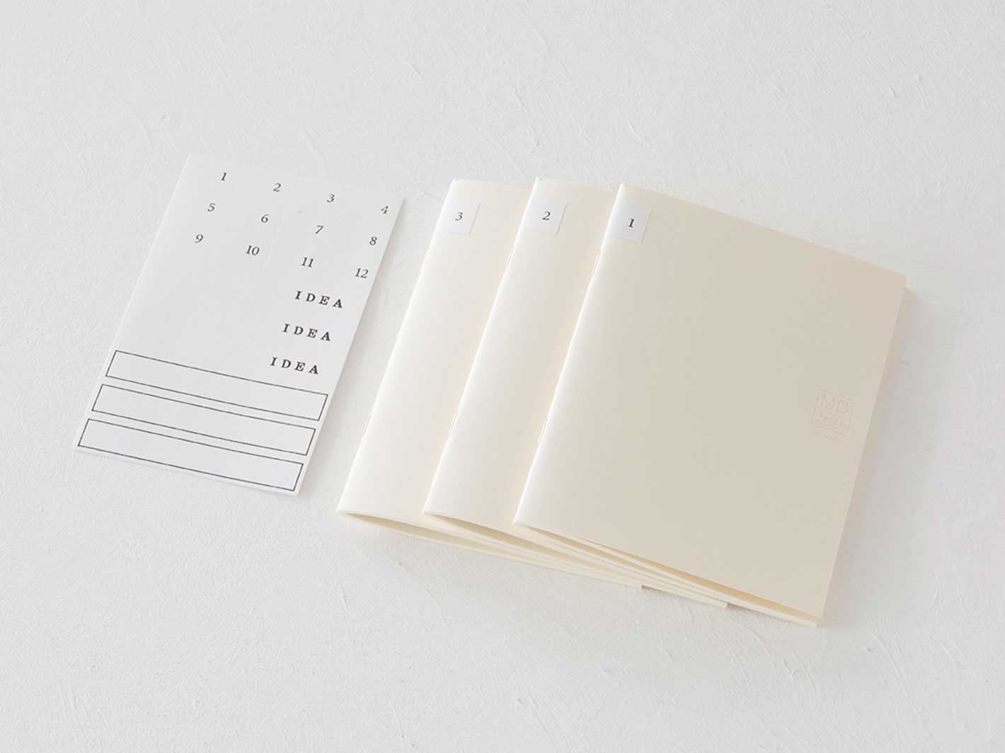 Midori MD Notebook Light A6 Grid - 3 Pack Journal Set for Sketching, Note Taking & Bullet Journaling - Premium Japanese Paper for Artists, Writers & Students