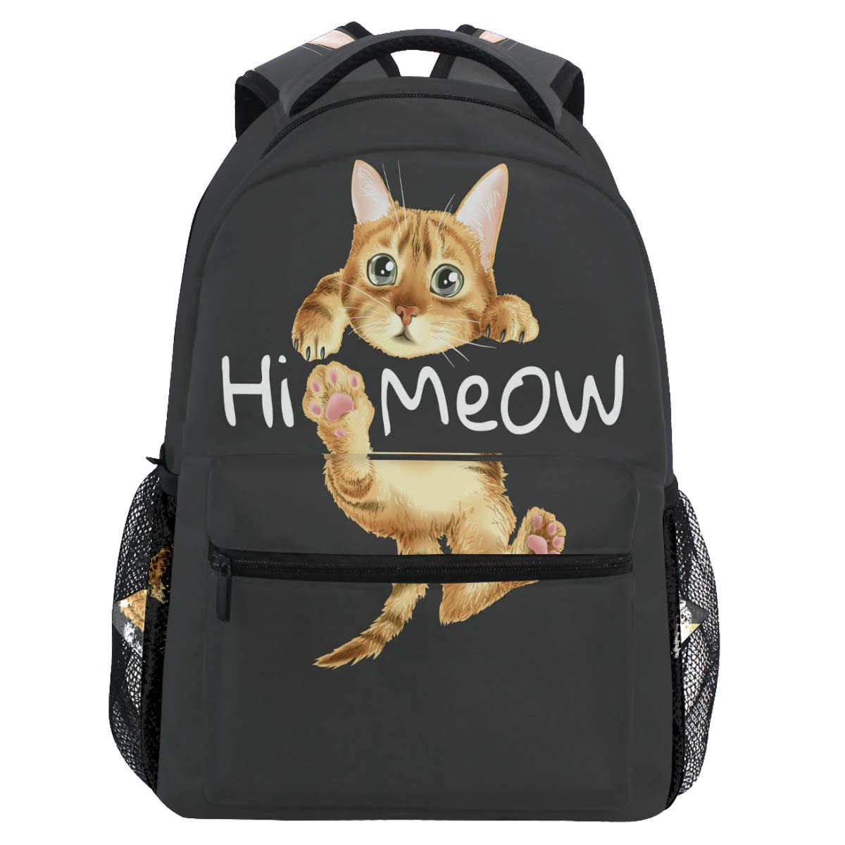 Vdsrup Hi Meow Cat Backpack - Cute Kitten School Bag for Girls & Boys, Waterproof Laptop Backpack for Students, Lightweight Durable Book Bag for College & Travel - Perfect for School, Work & Outdoor Adventures
